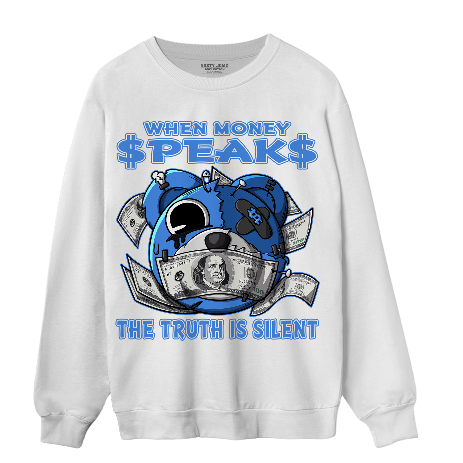 University Blue Toe 1s Sweatshirt Match When Money Speaks Ber - NastyJamz