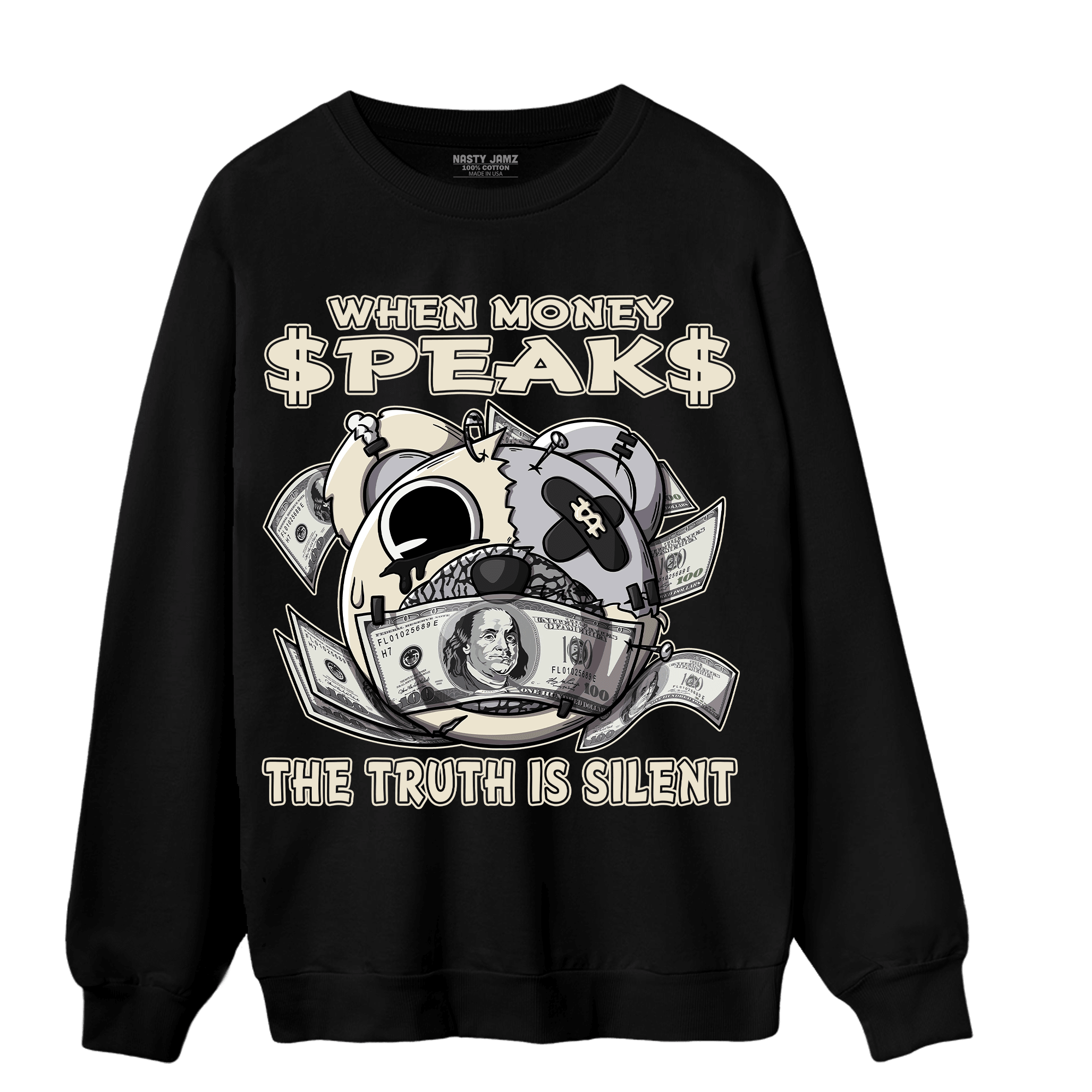 Off Noir 3s Sweatshirt Match When Money Speaks Ber - NastyJamz
