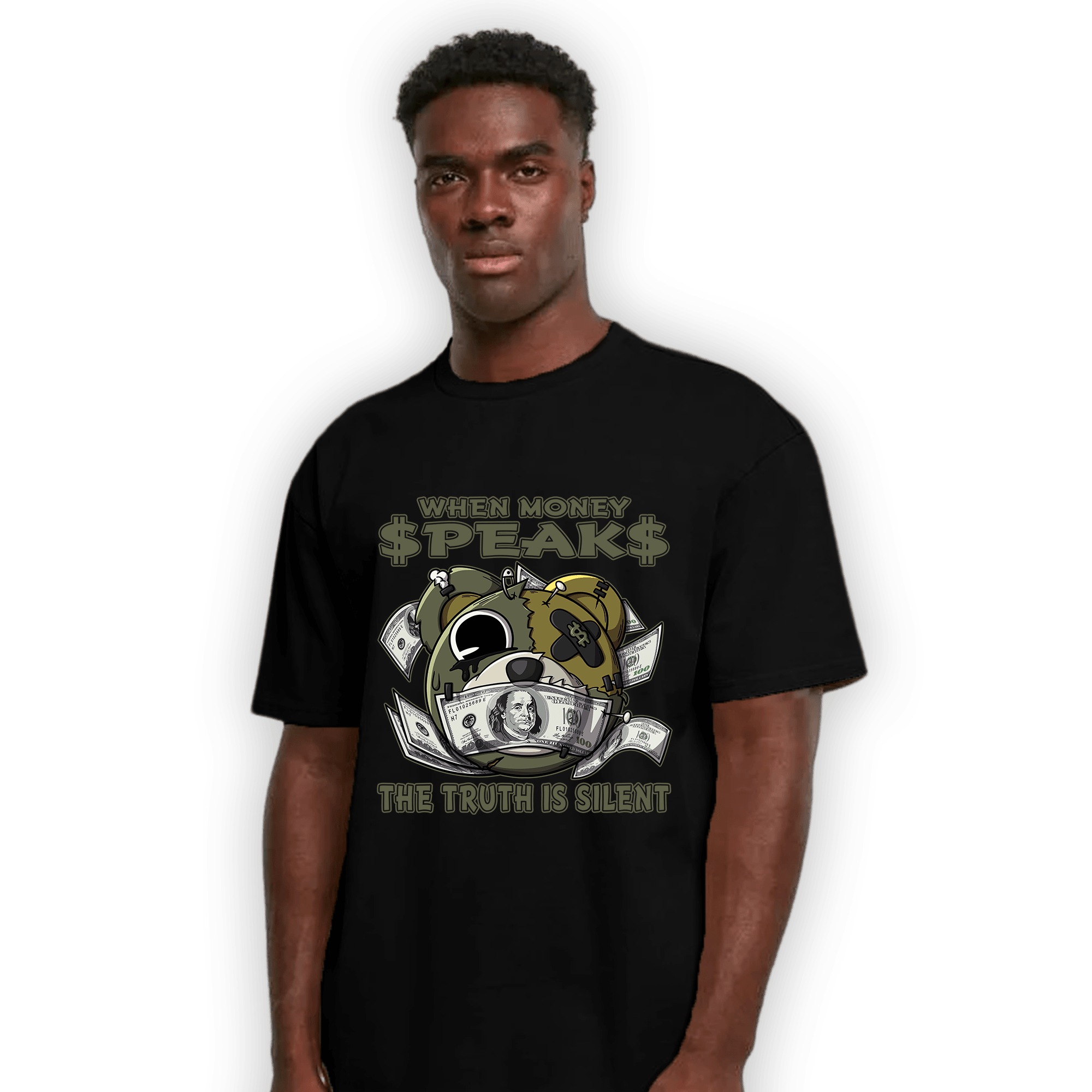 SE Craft Medium Olive 4s T Shirt Match When Money Speaks Ber - NastyJamz