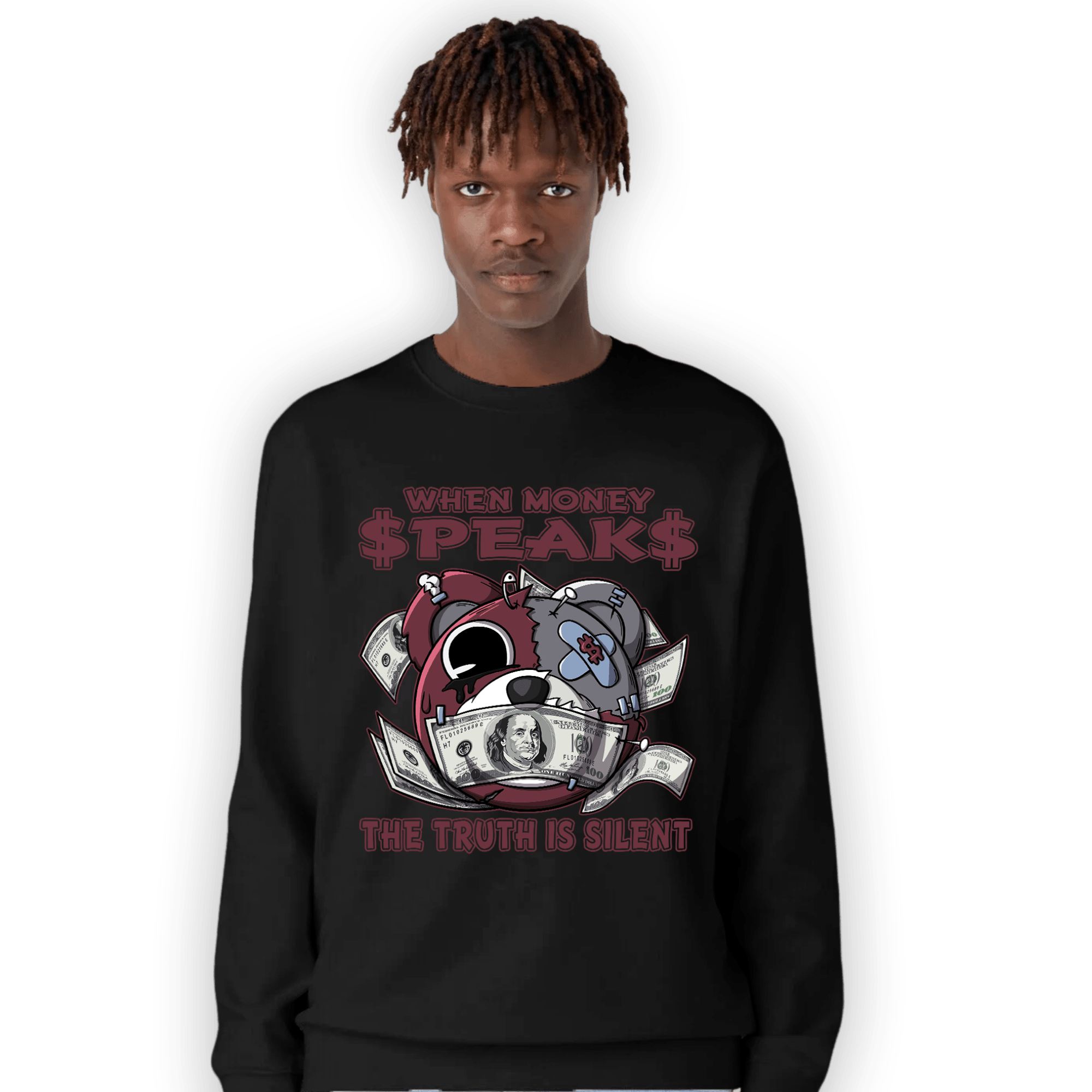 Burgundy 5s Sweatshirt Match When Money Speaks Ber - NastyJamz