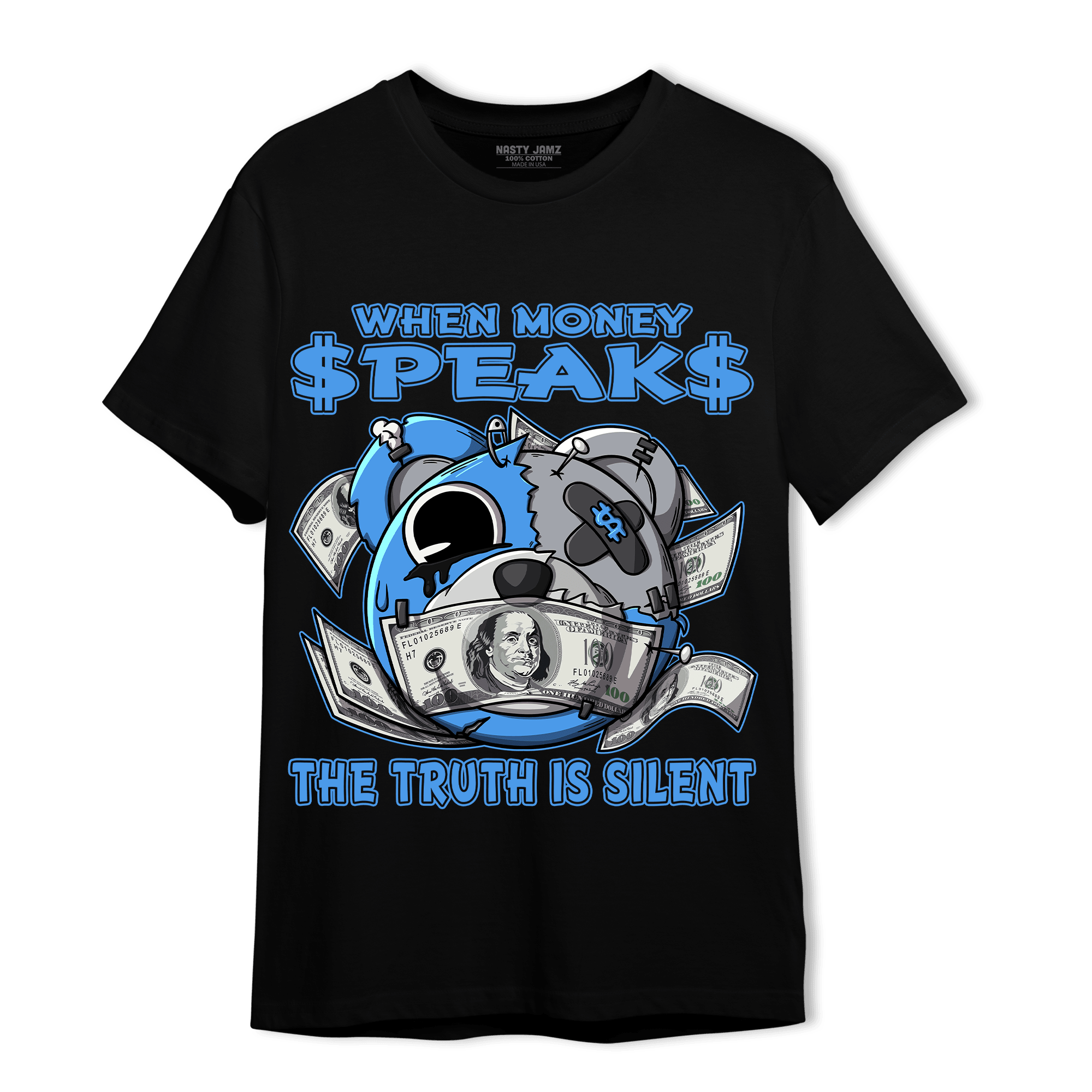 University Blue 5s T Shirt Match When Money Speaks Ber - NastyJamz