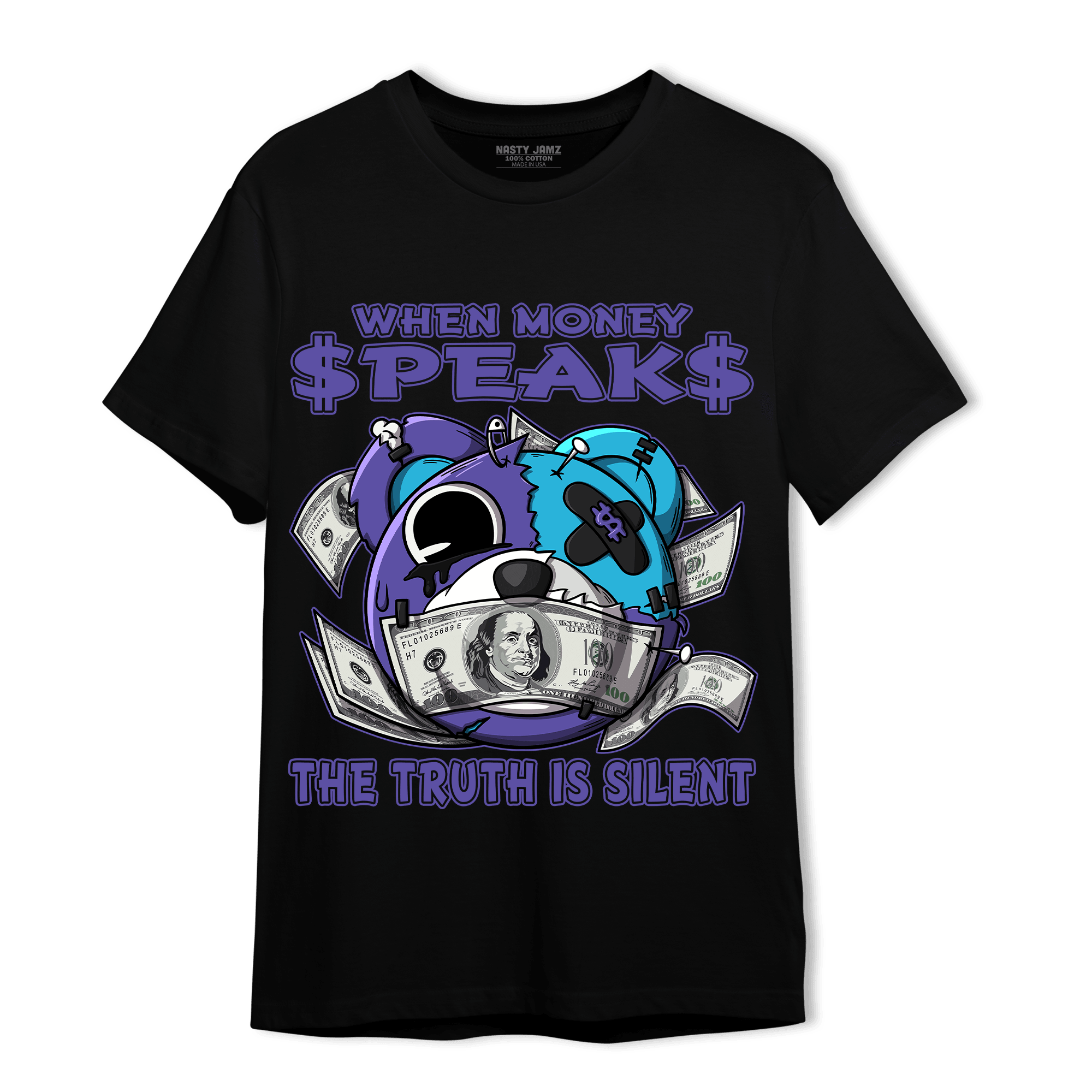 Aqua 6s T Shirt Match When Money Speaks Ber - NastyJamz