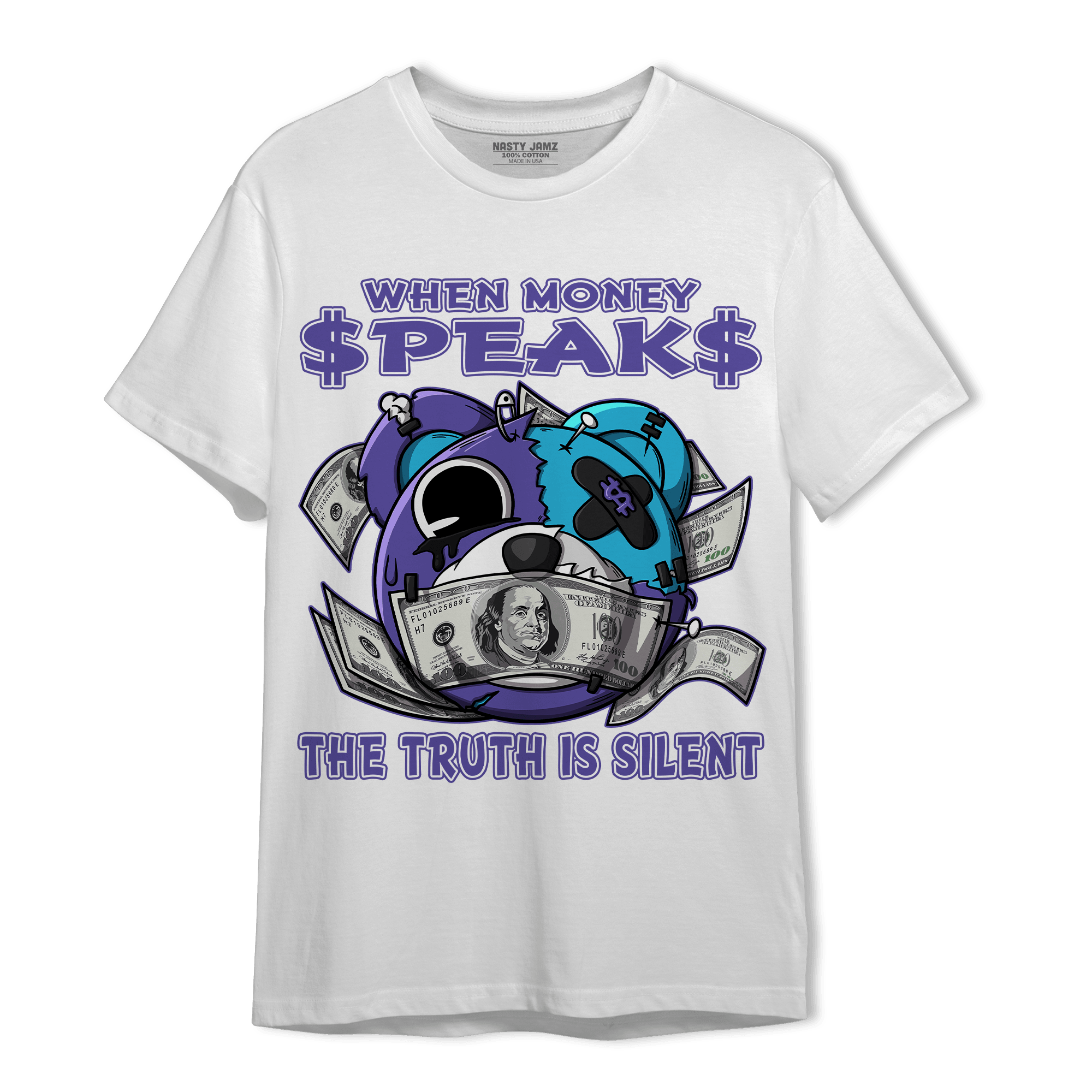 Aqua 6s T Shirt Match When Money Speaks Ber - NastyJamz