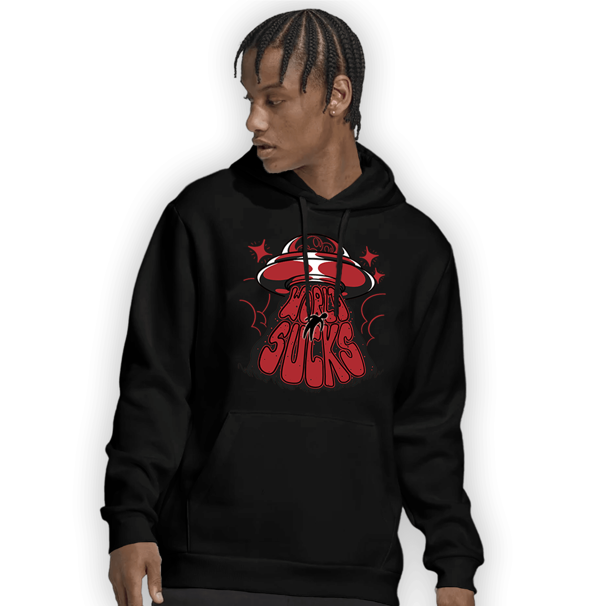 Cherry 12s Hoodie Match World Sucks - NastyJamz