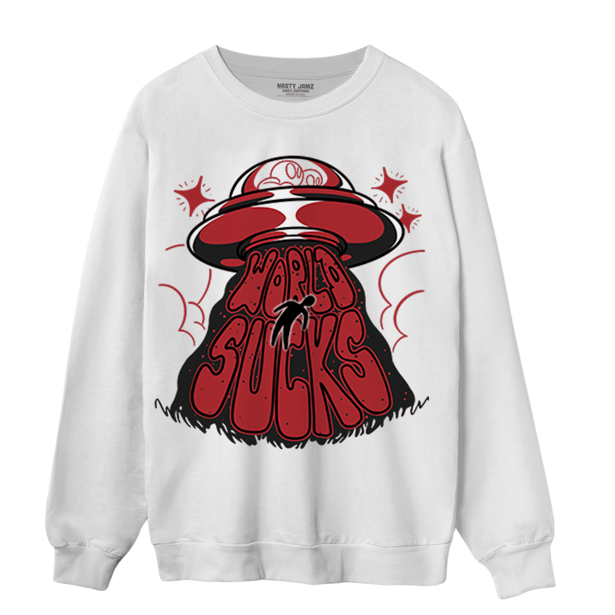 Cherry 12s Sweatshirt Match World Sucks - NastyJamz