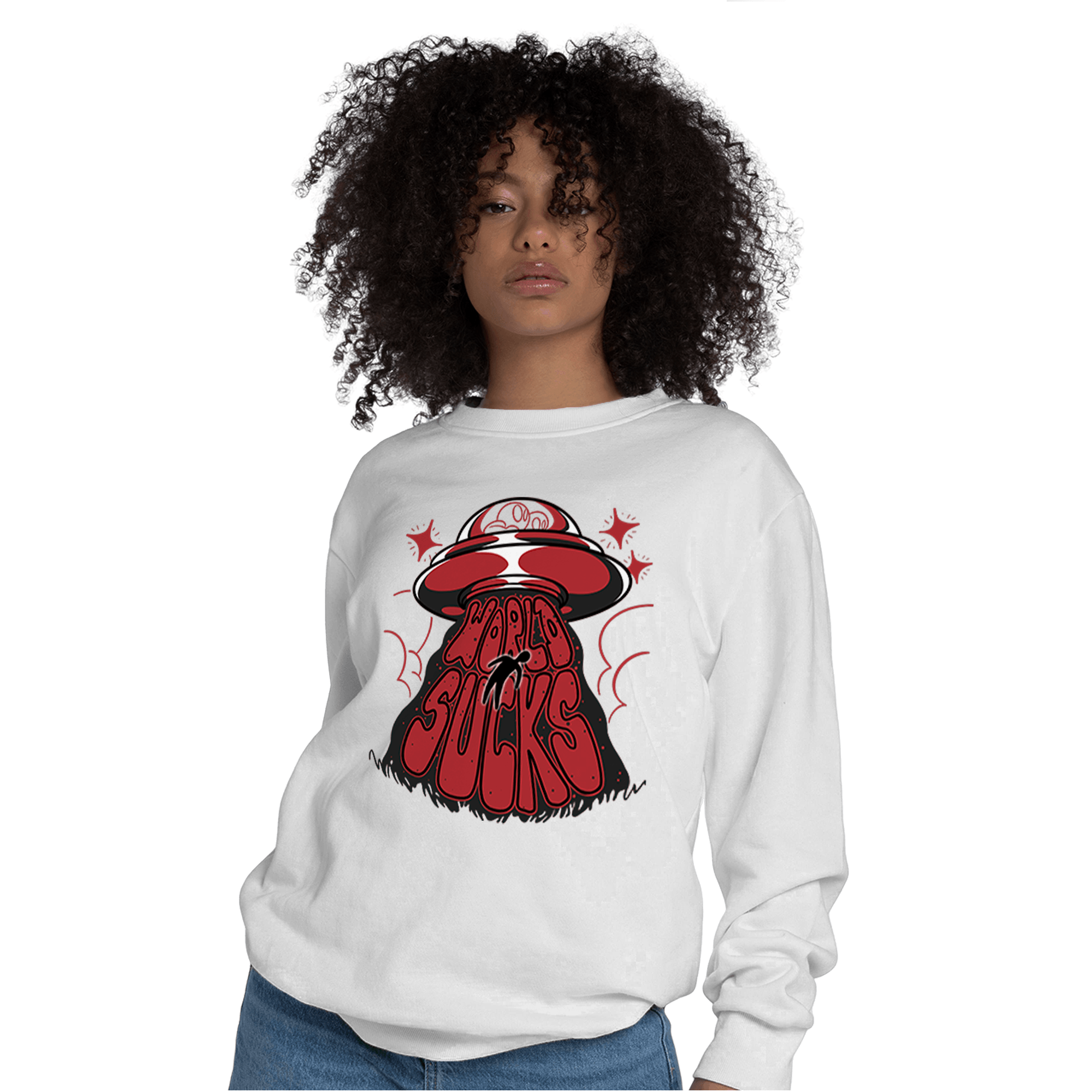 Cherry 12s Sweatshirt Match World Sucks - NastyJamz