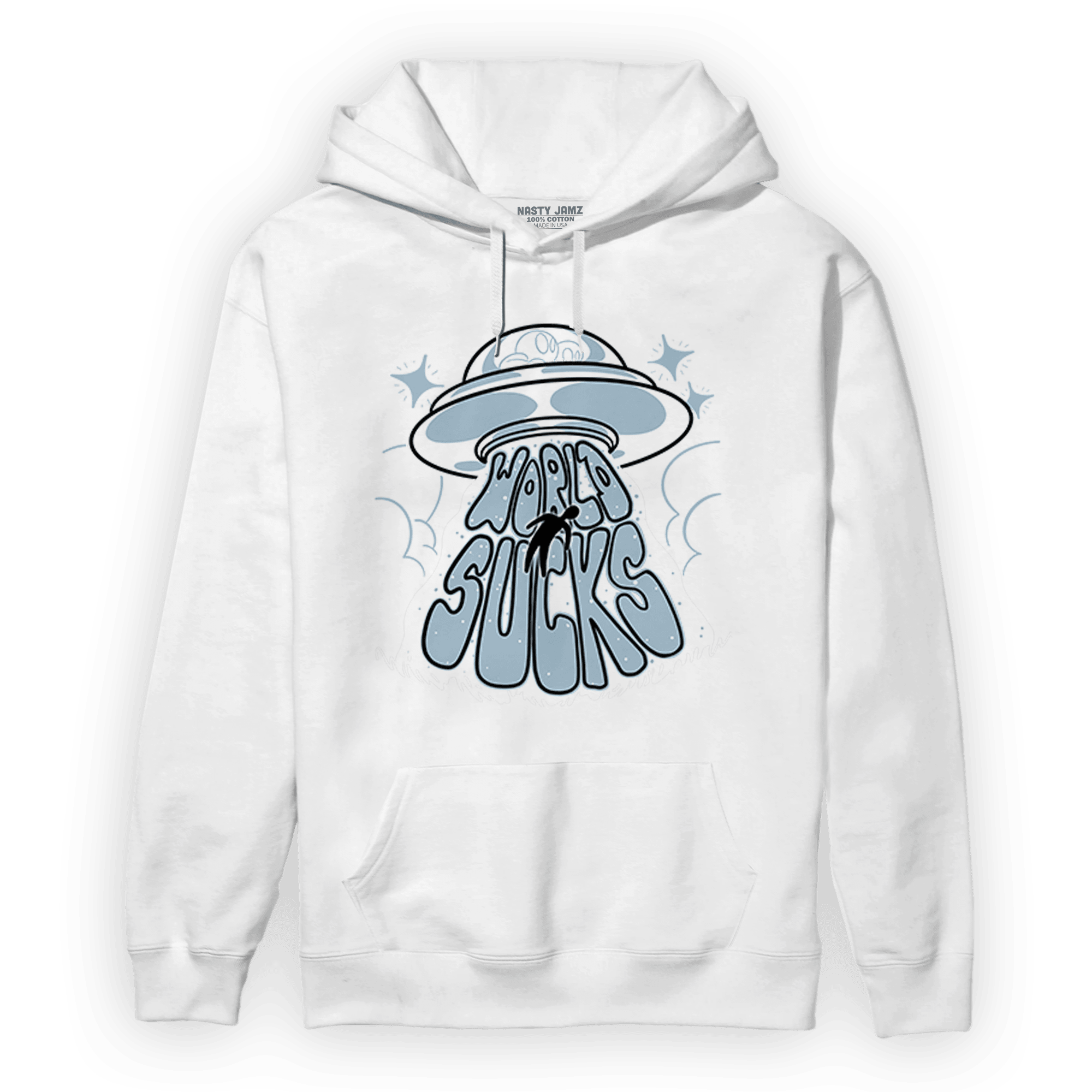 Blue Grey 13s Hoodie Match World Sucks - NastyJamz