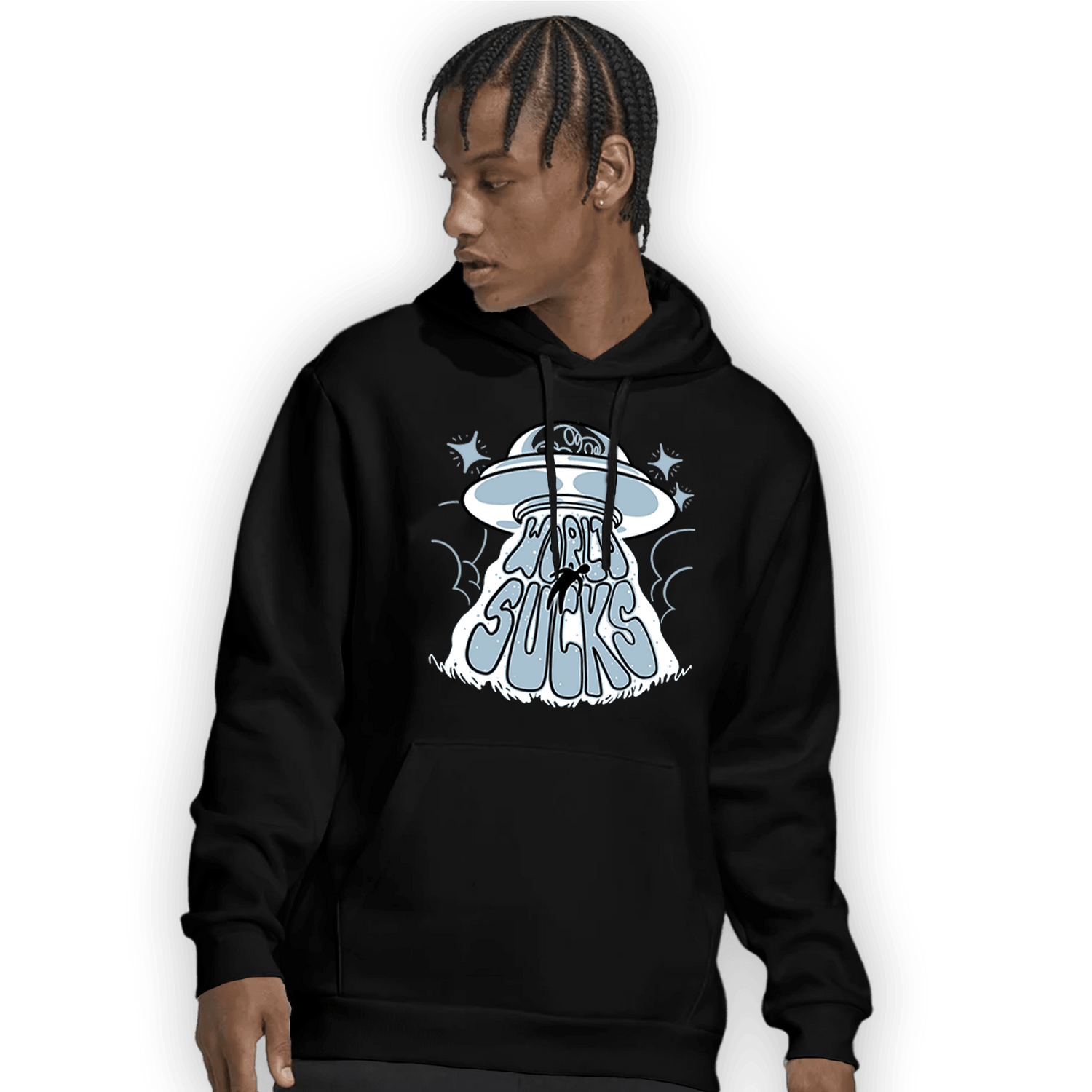 Blue Grey 13s Hoodie Match World Sucks - NastyJamz