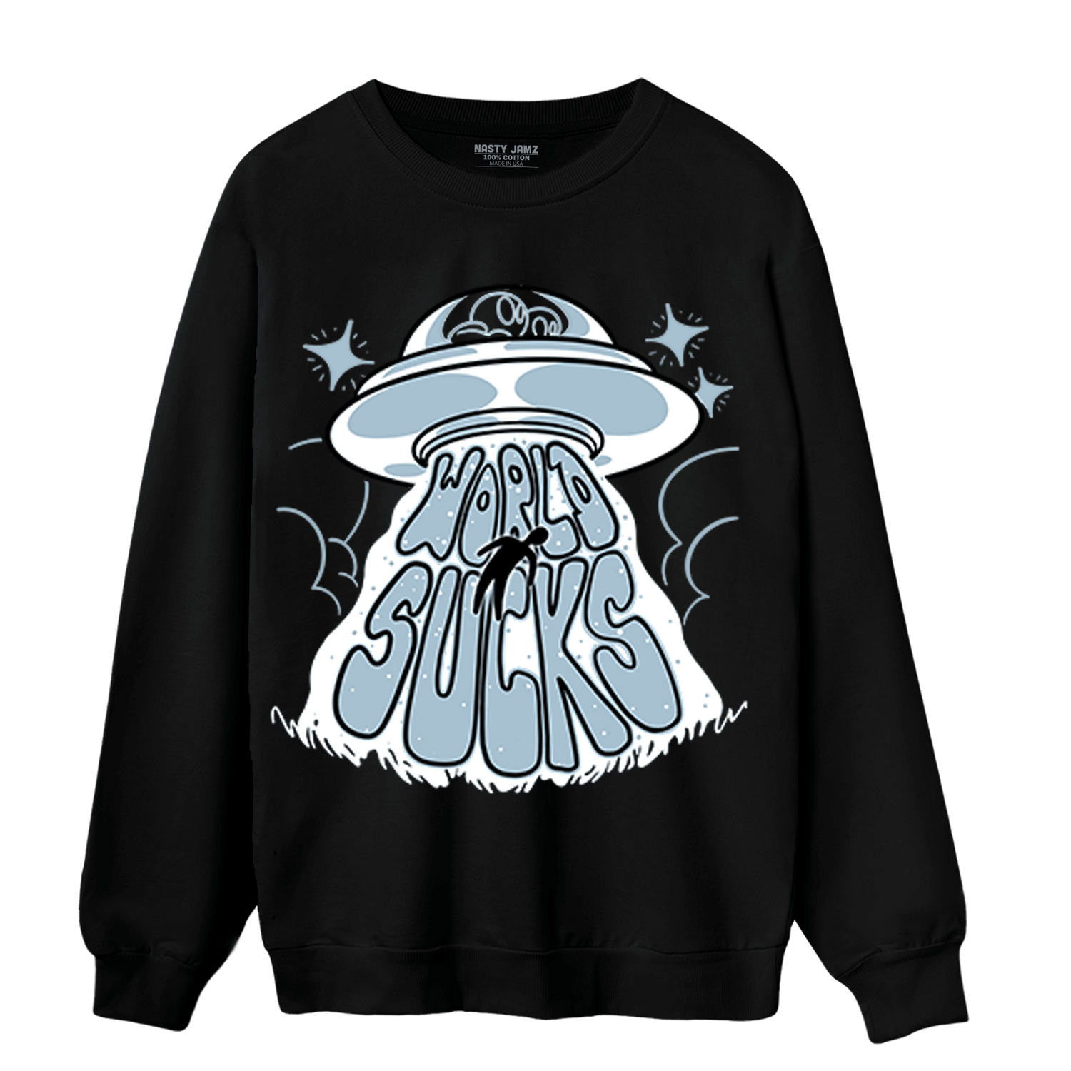 Blue Grey 13s Sweatshirt Match World Sucks - NastyJamz