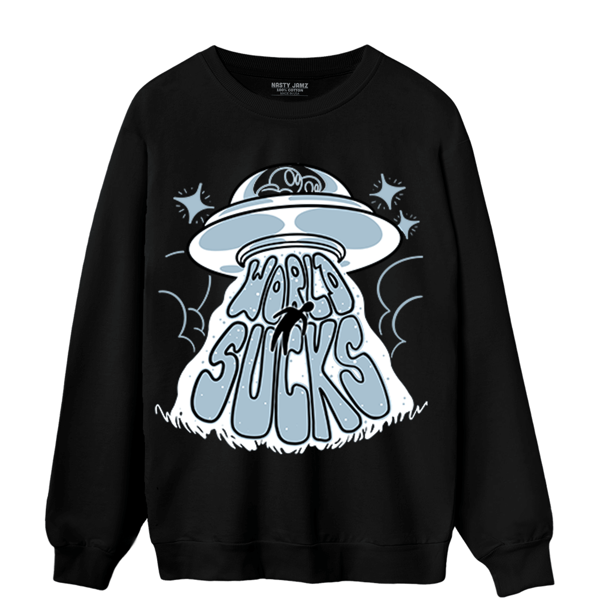 Blue Grey 13s Sweatshirt Match World Sucks - NastyJamz