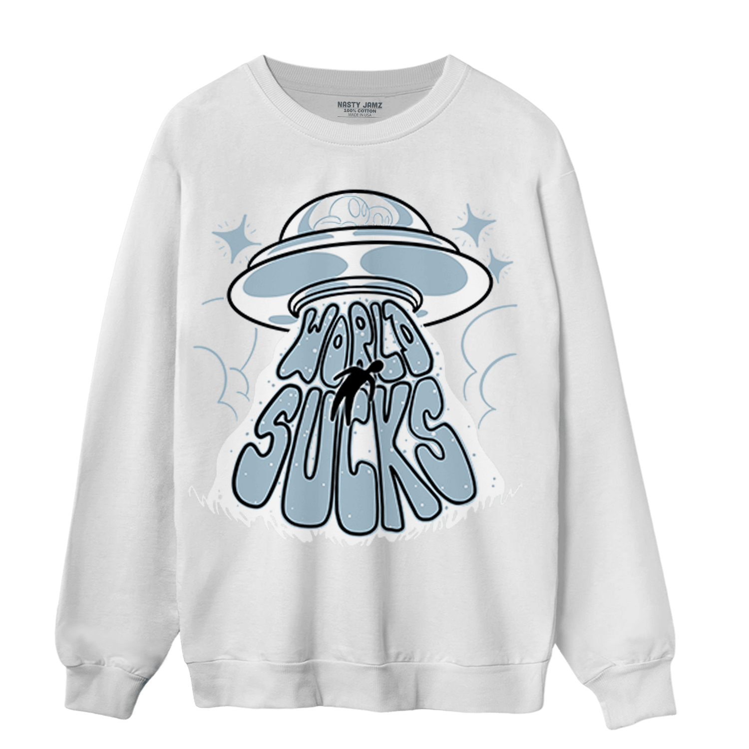 Blue Grey 13s Sweatshirt Match World Sucks - NastyJamz