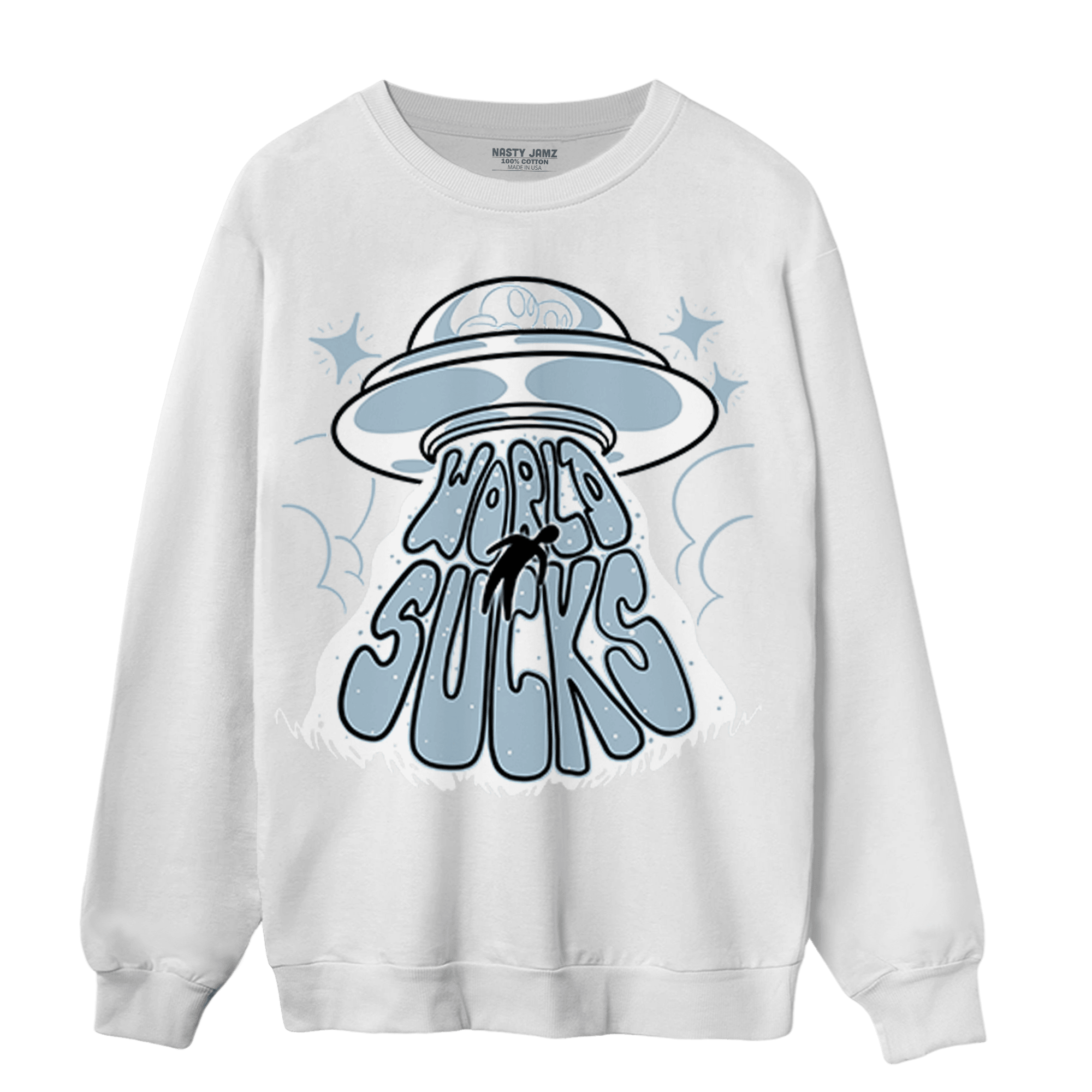 Blue Grey 13s Sweatshirt Match World Sucks - NastyJamz