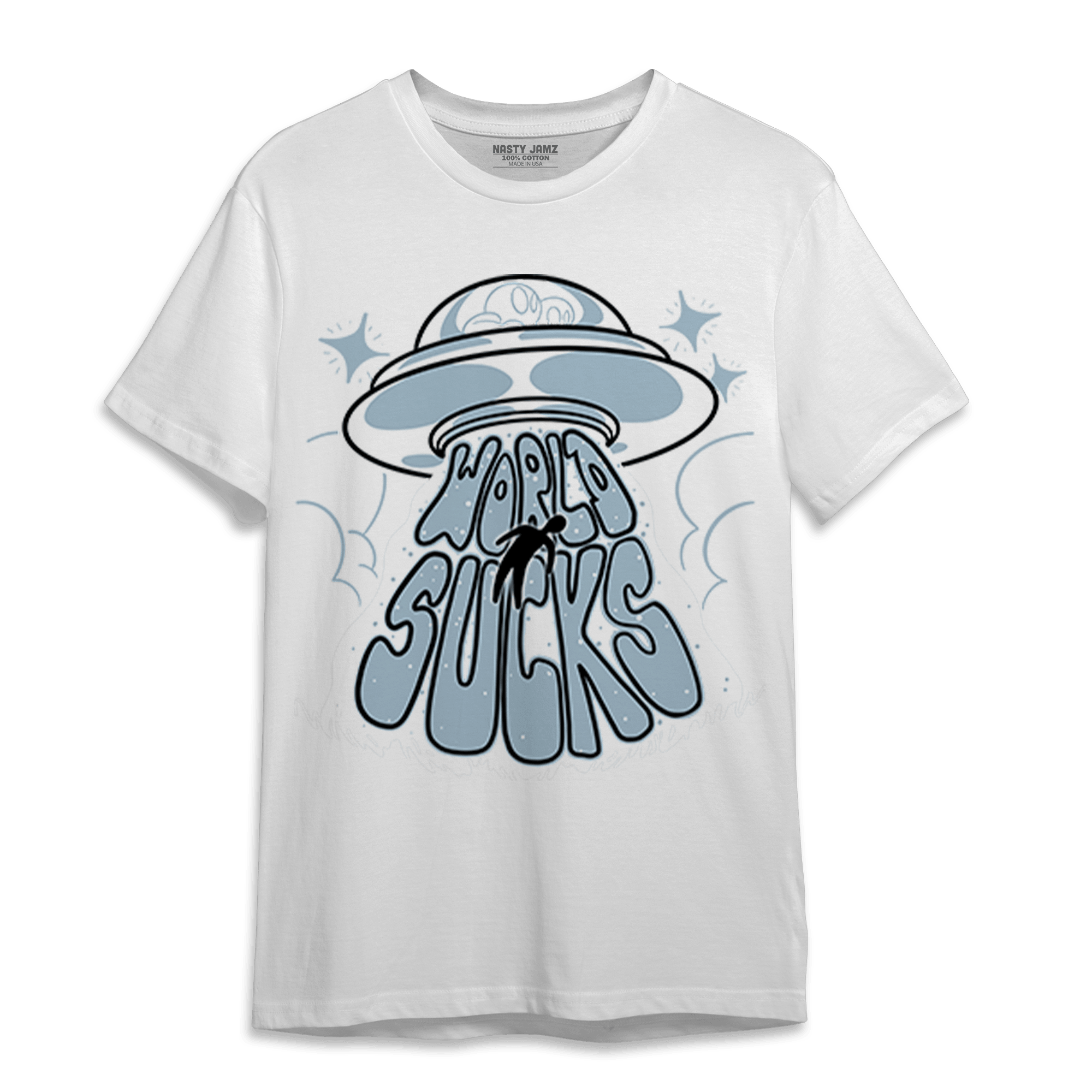 Blue Grey 13s T Shirt Match World Sucks - NastyJamz