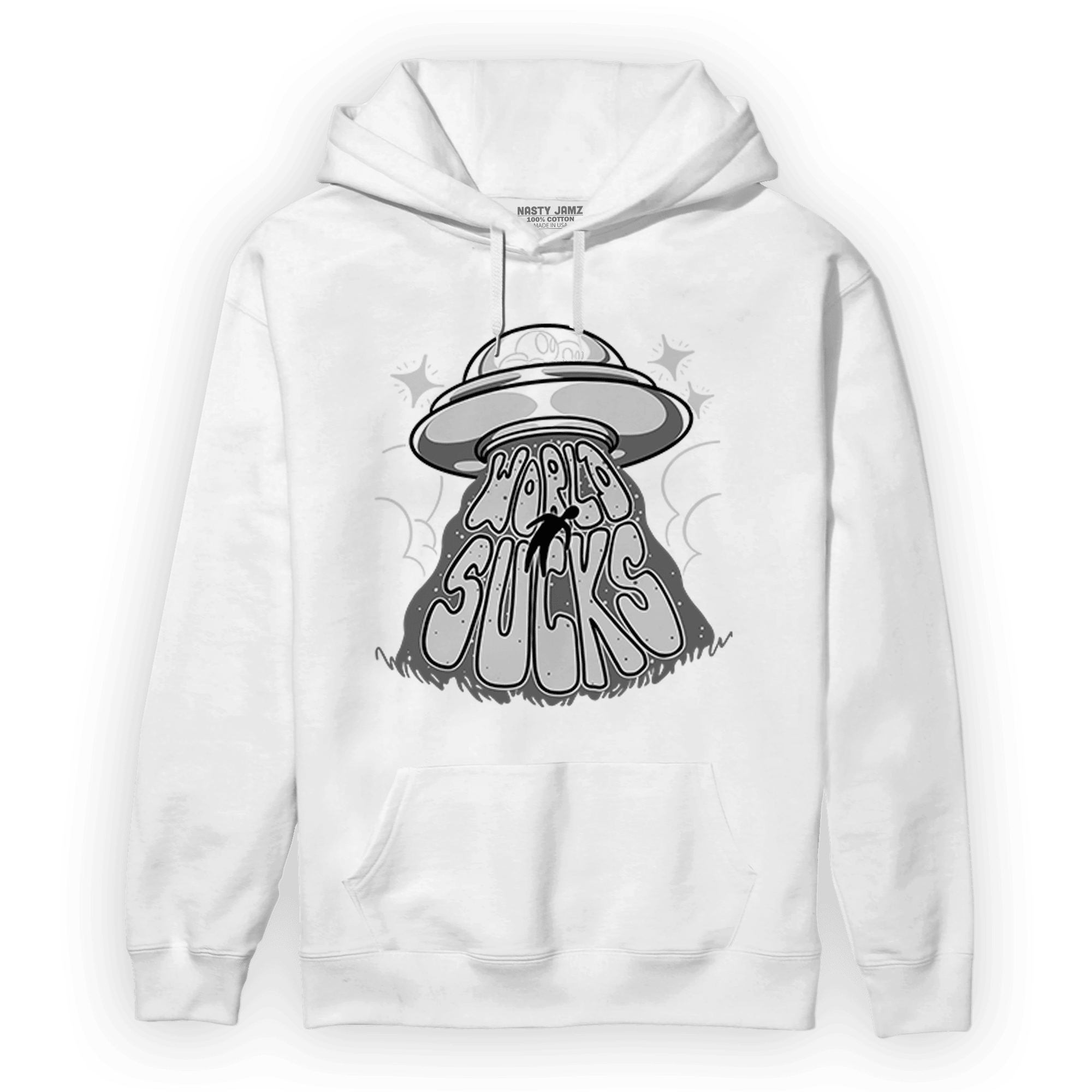 Retro High OG Black White 1s Hoodie Match World Sucks - NastyJamz