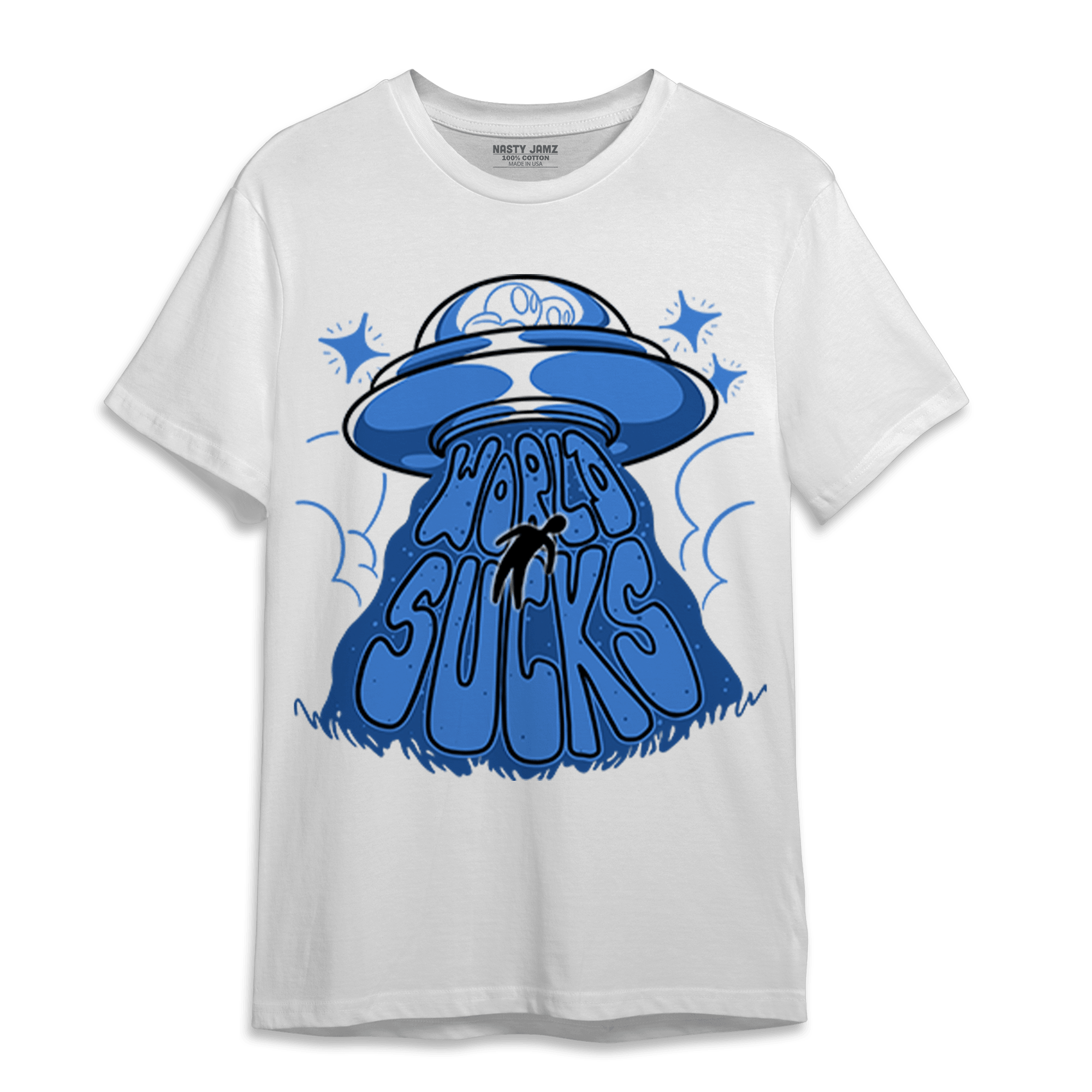 University Blue Toe 1s T Shirt Match World Sucks - NastyJamz