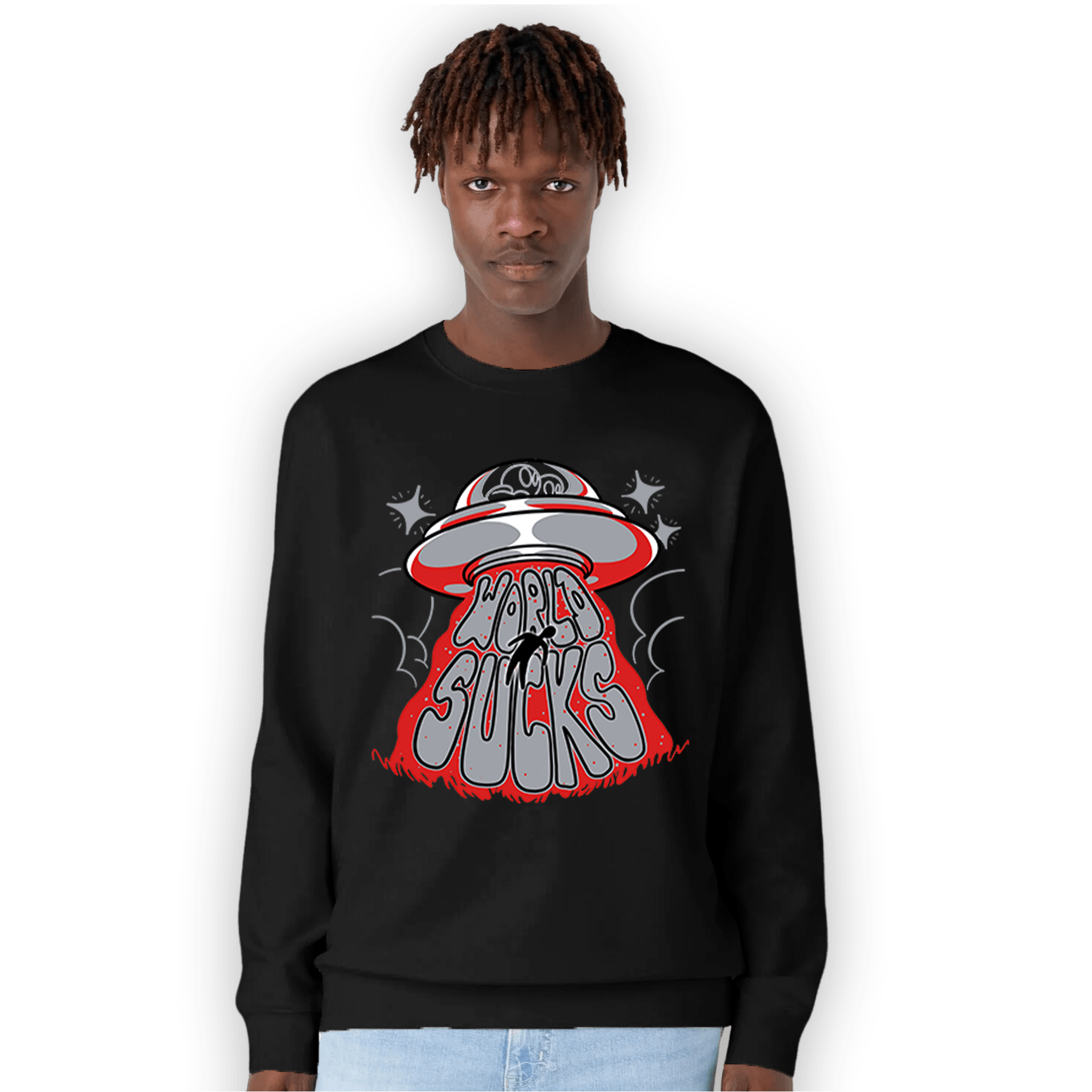 Bred Reimagined 4s Sweatshirt Match World Sucks - NastyJamz