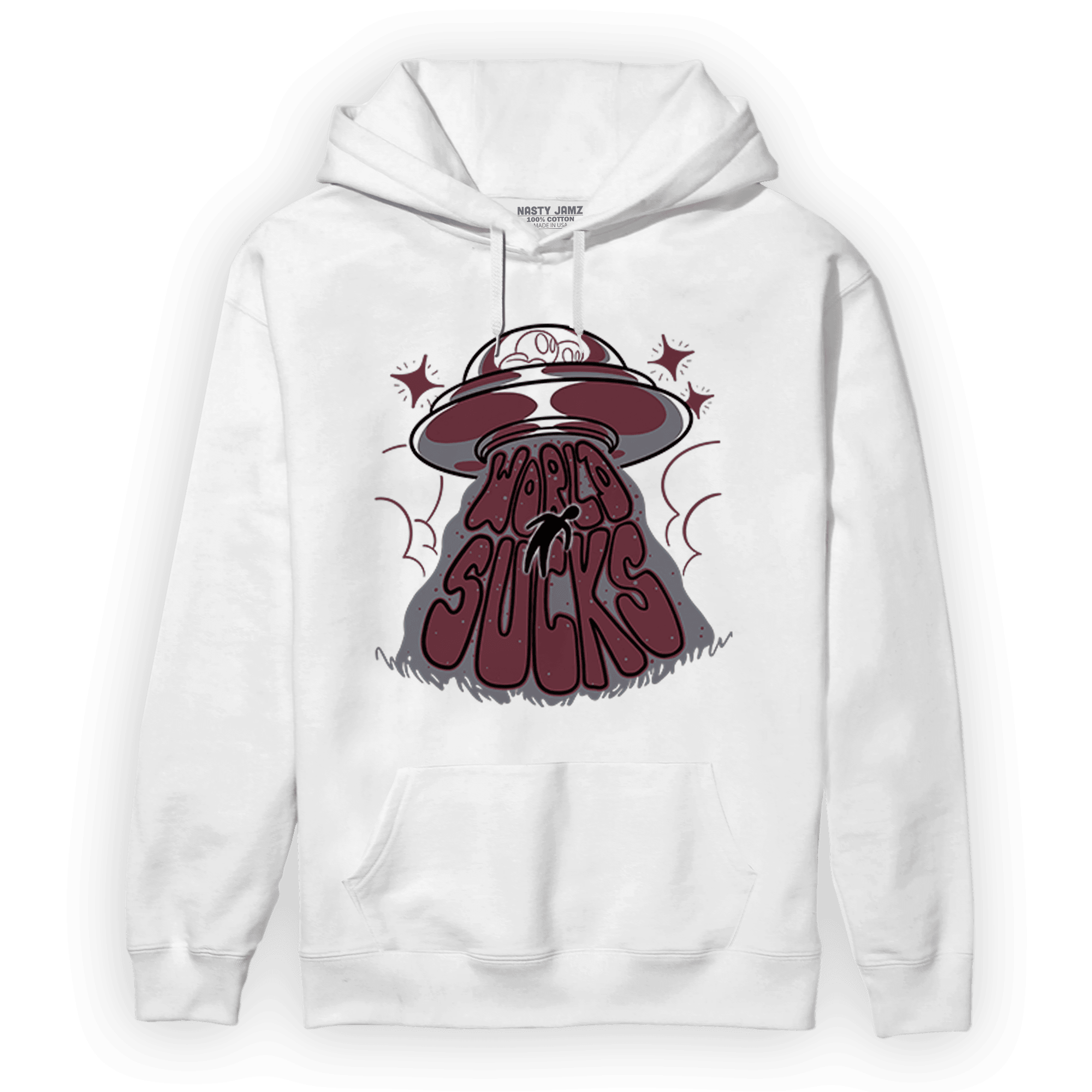 Burgundy 5s Hoodie Match World Sucks - NastyJamz