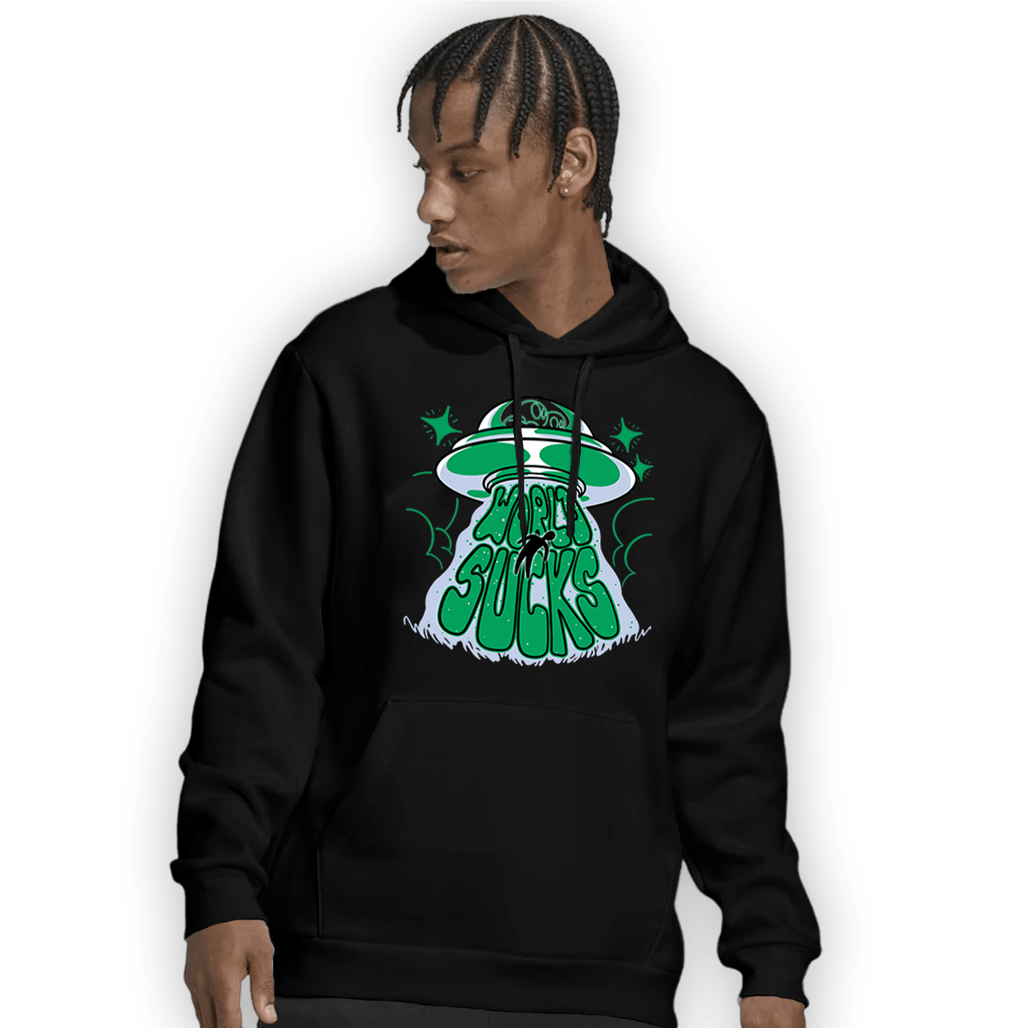 Lucky Green 5s Hoodie Match World Sucks - NastyJamz