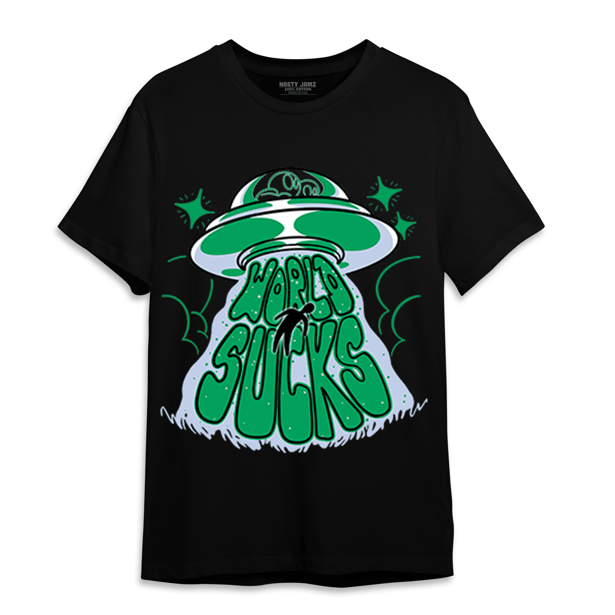Lucky Green 5s T Shirt Match World Sucks - NastyJamz