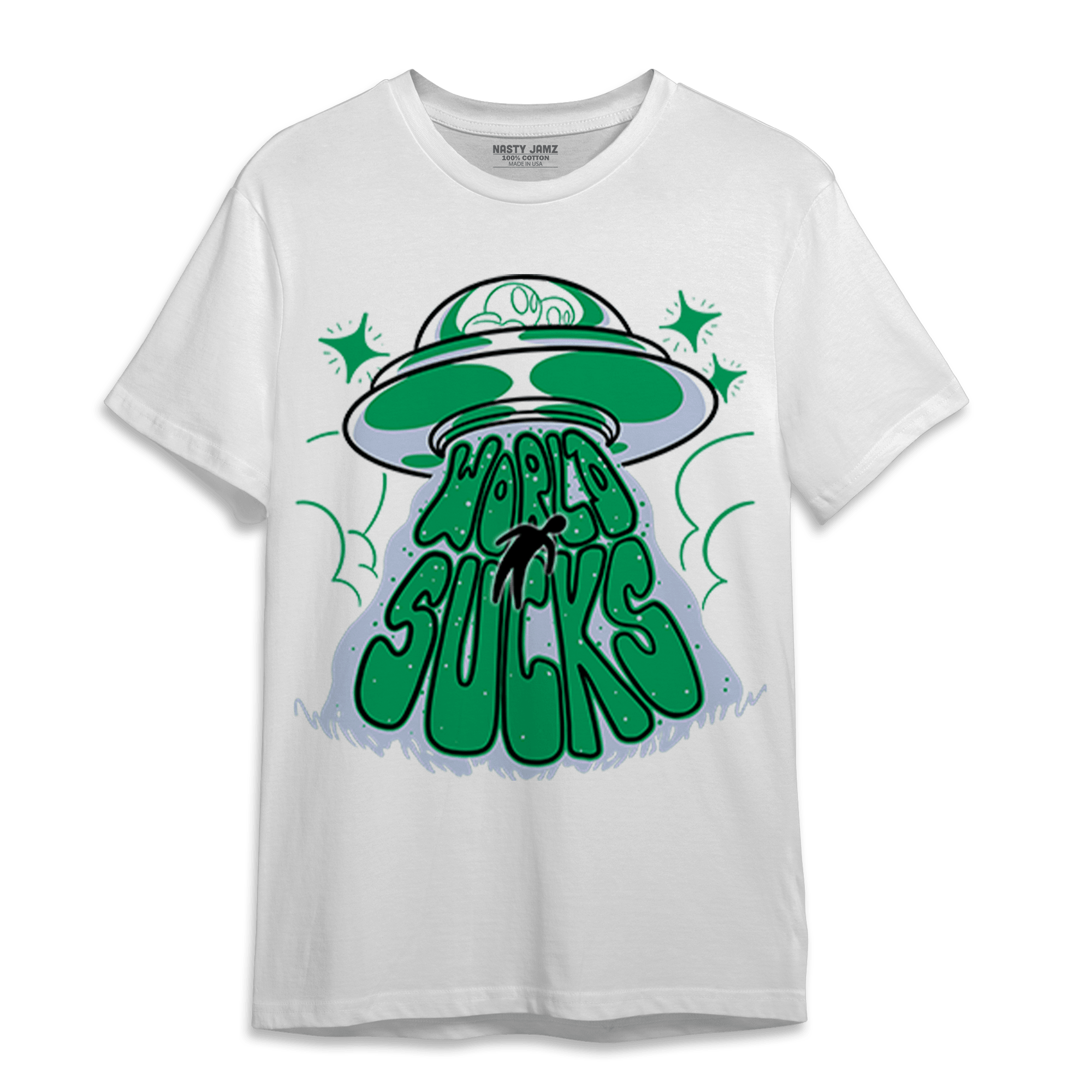 Lucky Green 5s T Shirt Match World Sucks - NastyJamz