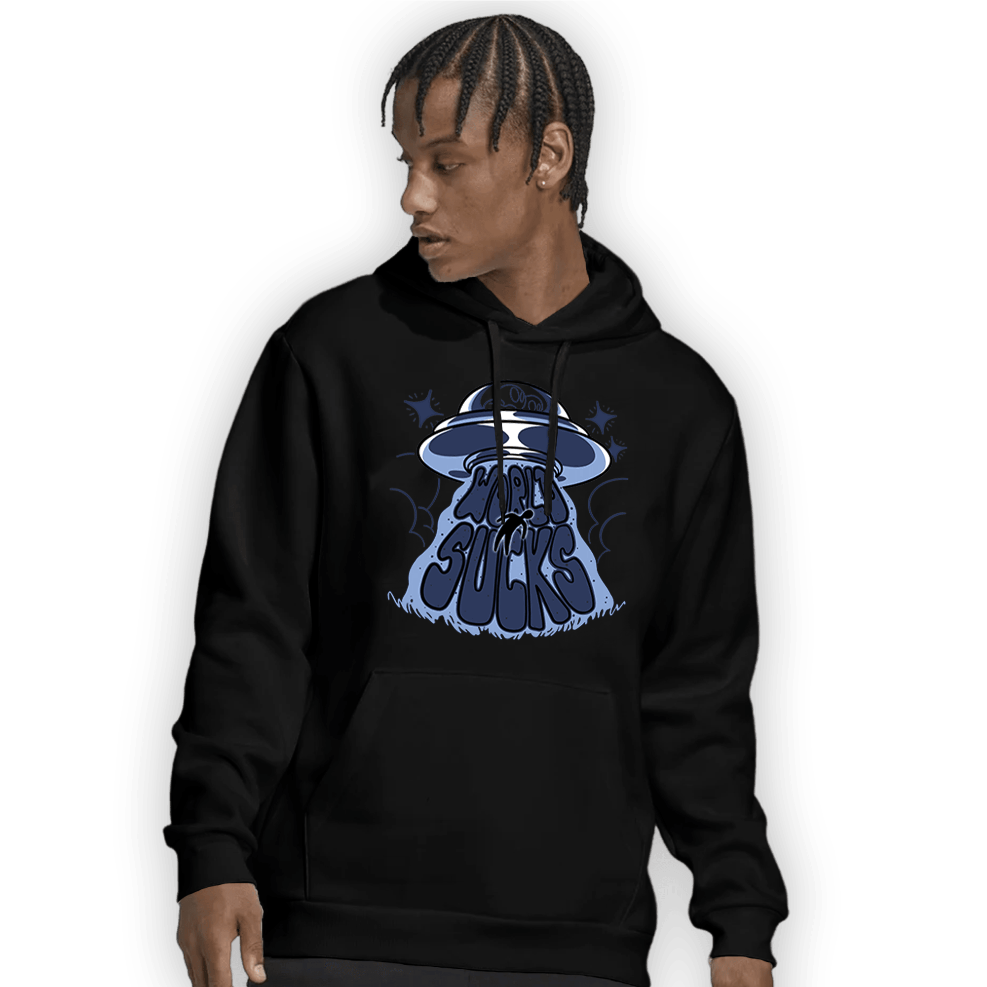 Midnight Navy 5s Hoodie Match World Sucks - NastyJamz