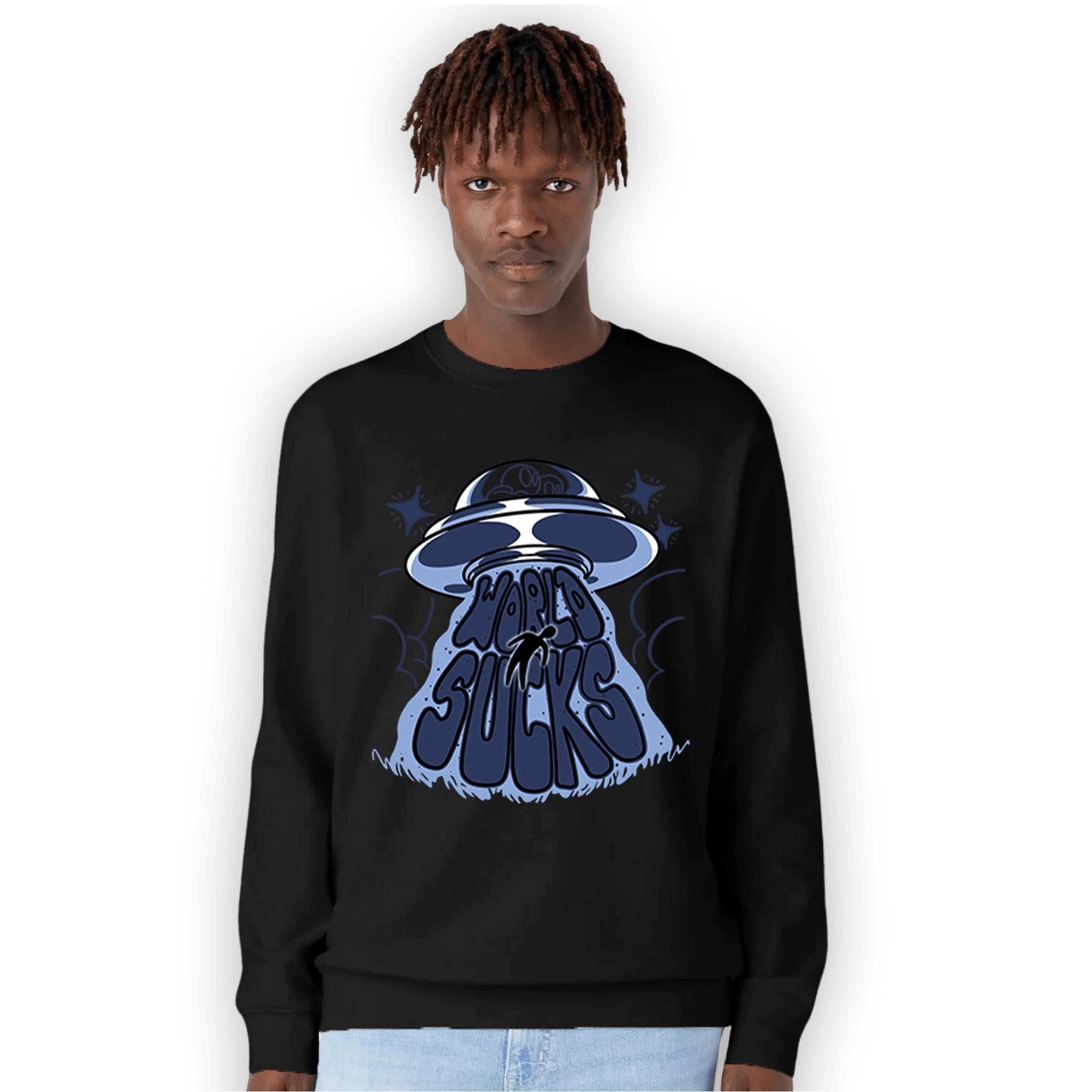 Midnight Navy 5s Sweatshirt Match World Sucks - NastyJamz