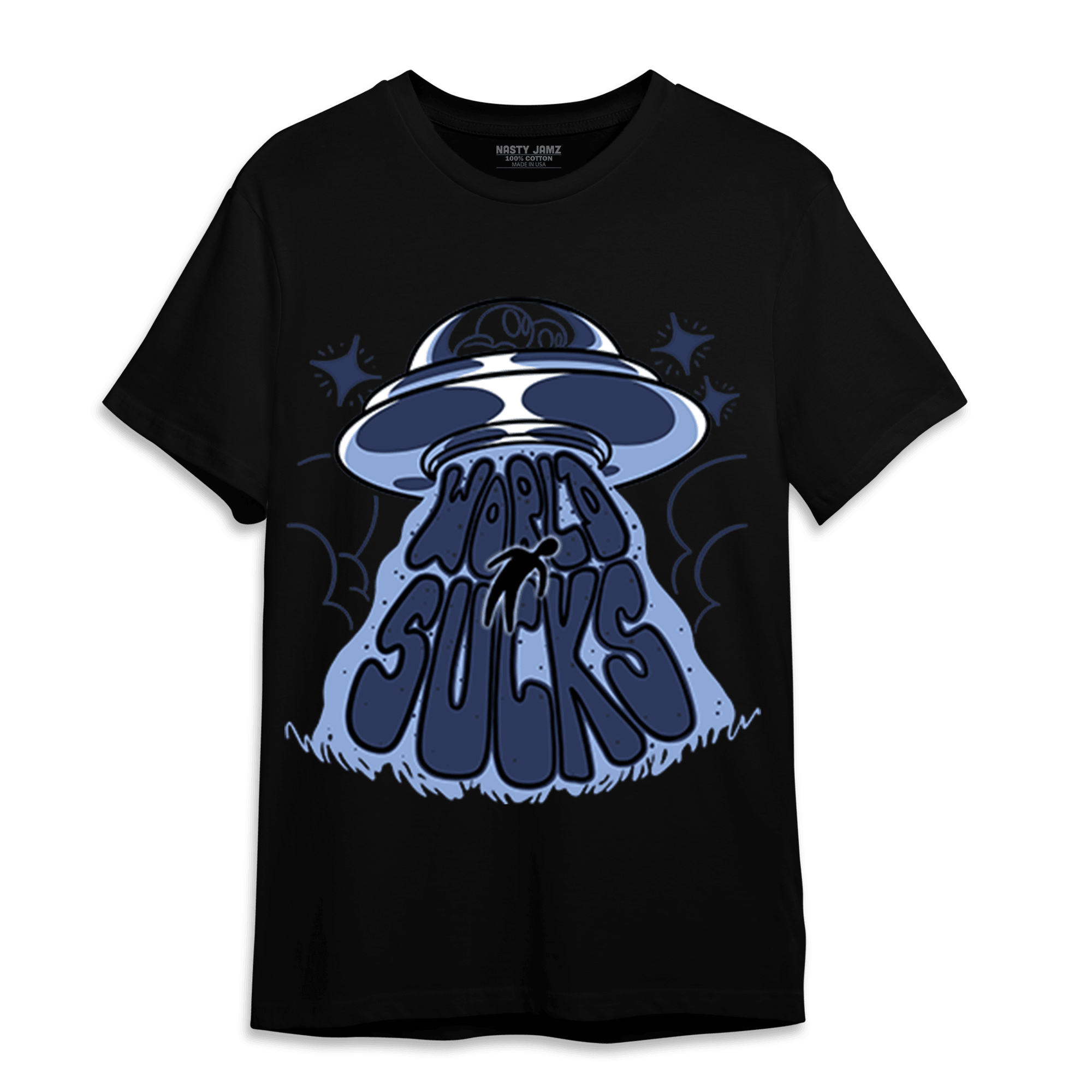 Midnight Navy 5s T Shirt Match World Sucks - NastyJamz