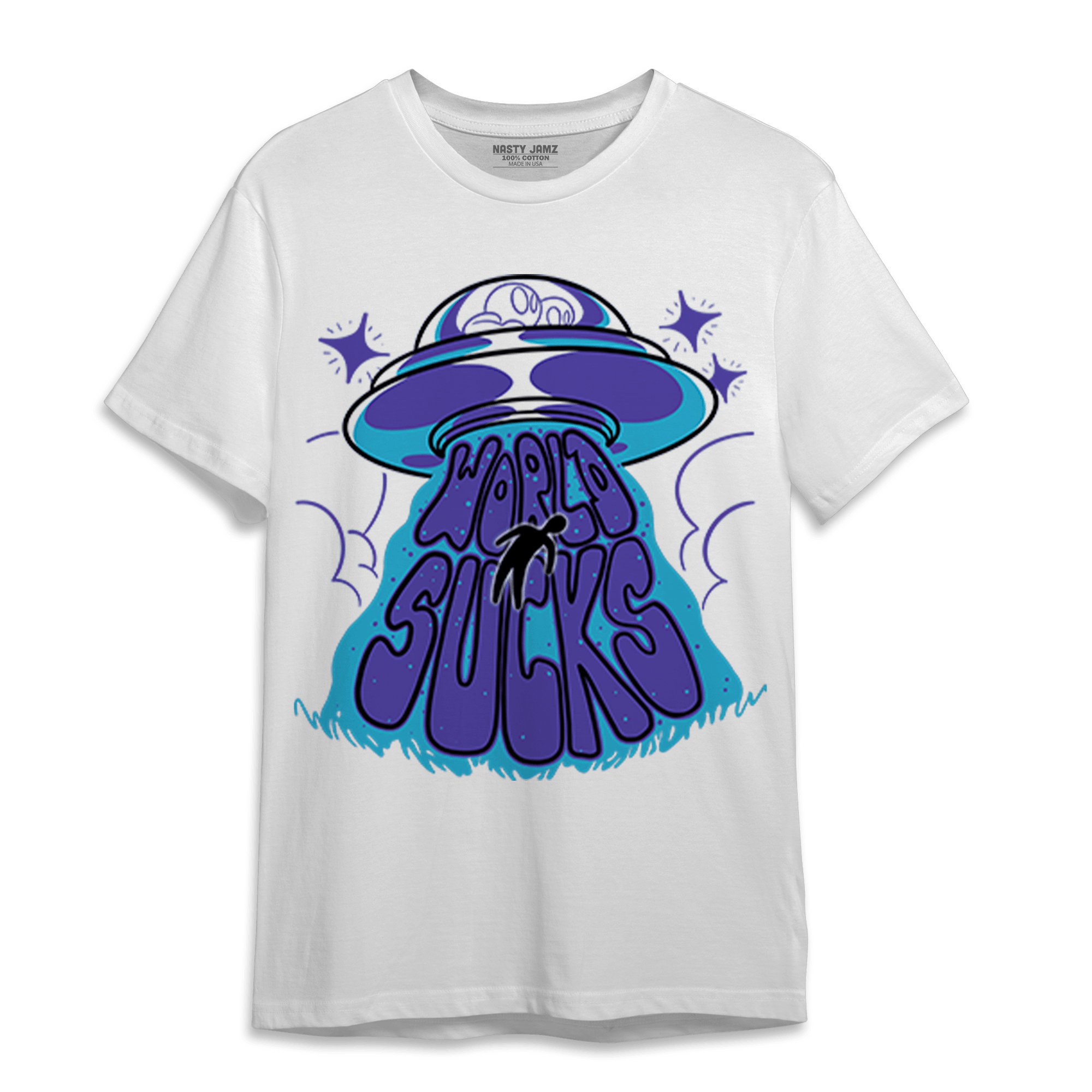 Aqua 6s T Shirt Match World Sucks - NastyJamz