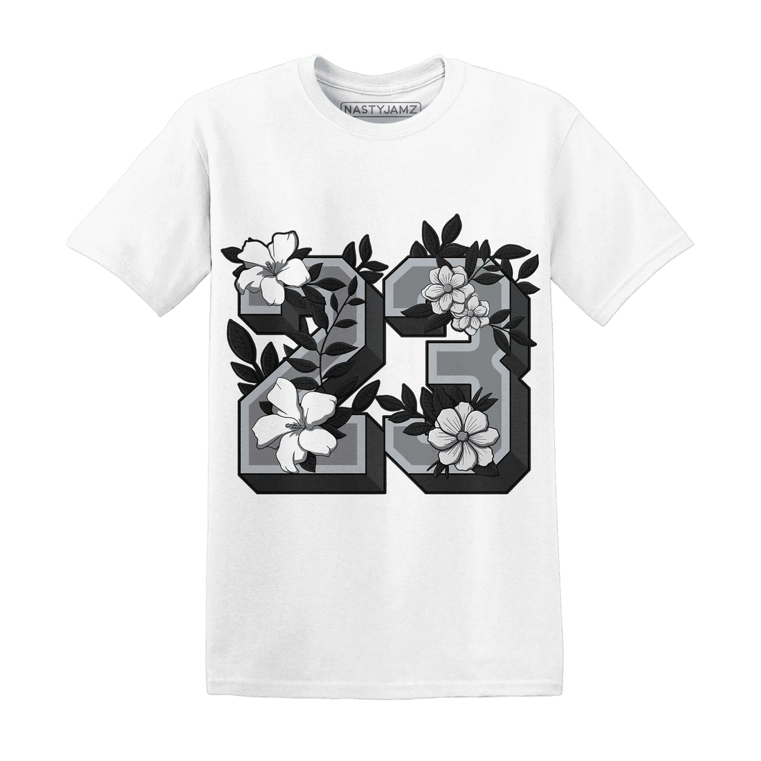 Wolf-Grey-12s-NastyJamz-T-Shirt-Match-23-Floral