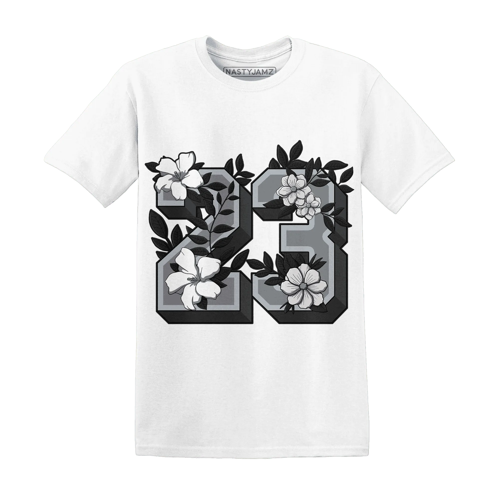 Wolf-Grey-12s-NastyJamz-T-Shirt-Match-23-Floral