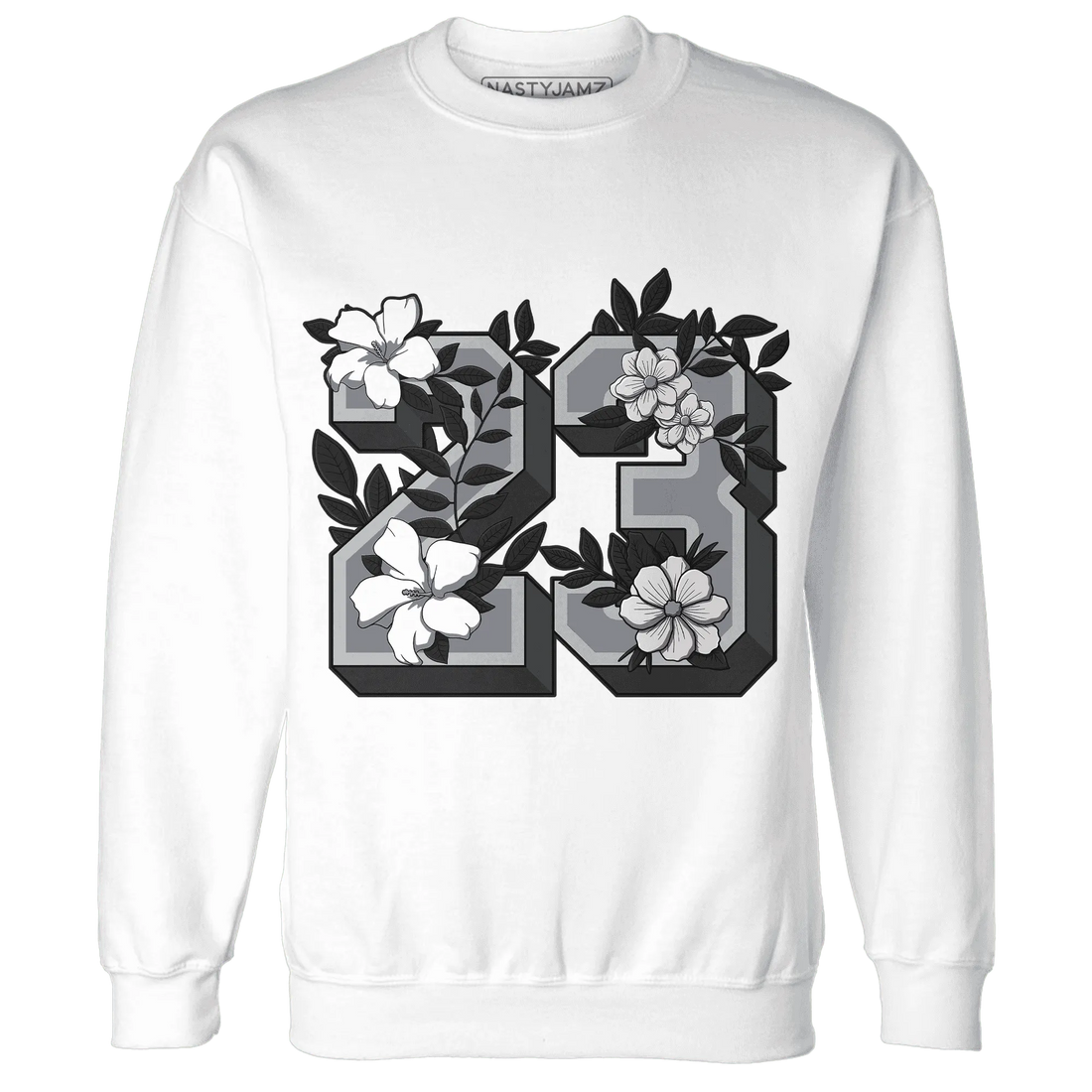 Wolf-Grey-12s-NastyJamz-Sweatshirt-Match-23-Floral