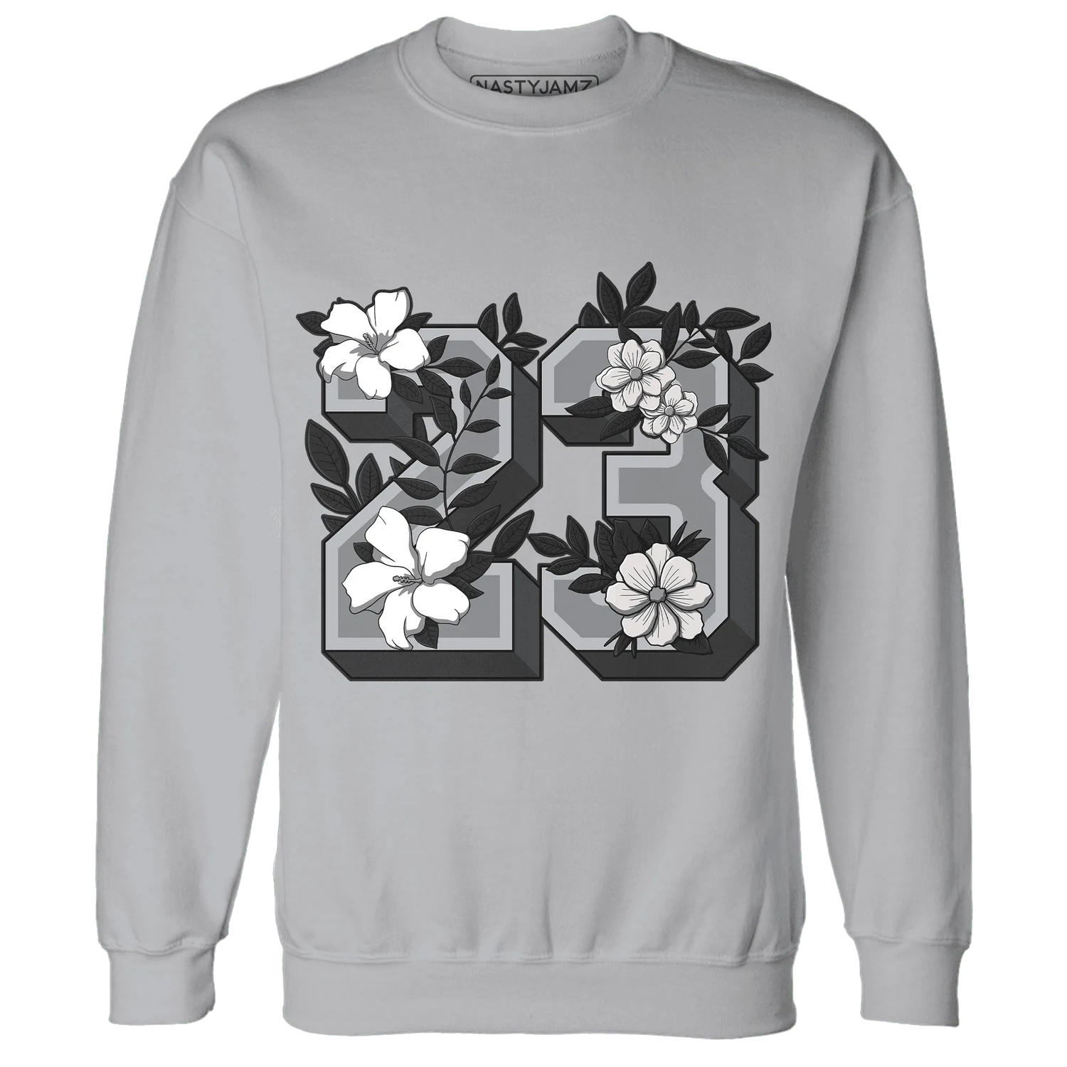 Wolf-Grey-12s-NastyJamz-Sweatshirt-Match-23-Floral