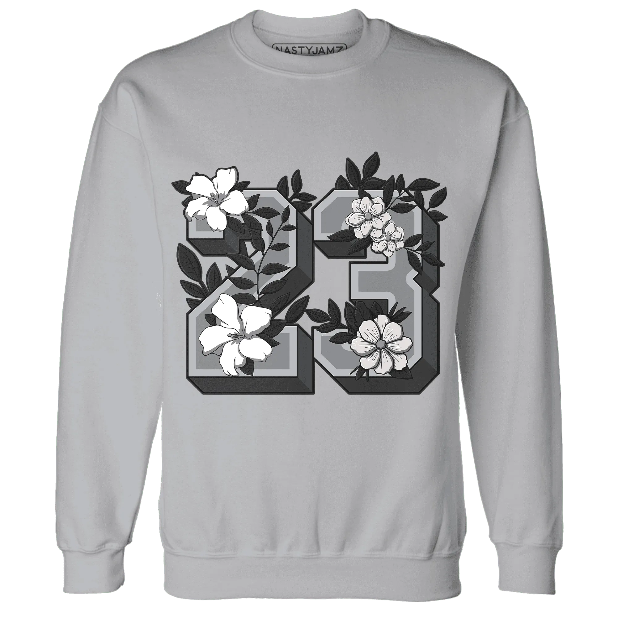 Wolf-Grey-12s-NastyJamz-Sweatshirt-Match-23-Floral