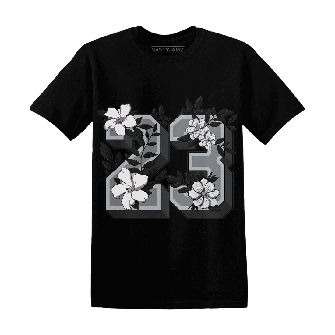 Wolf-Grey-12s-NastyJamz-T-Shirt-Match-23-Floral