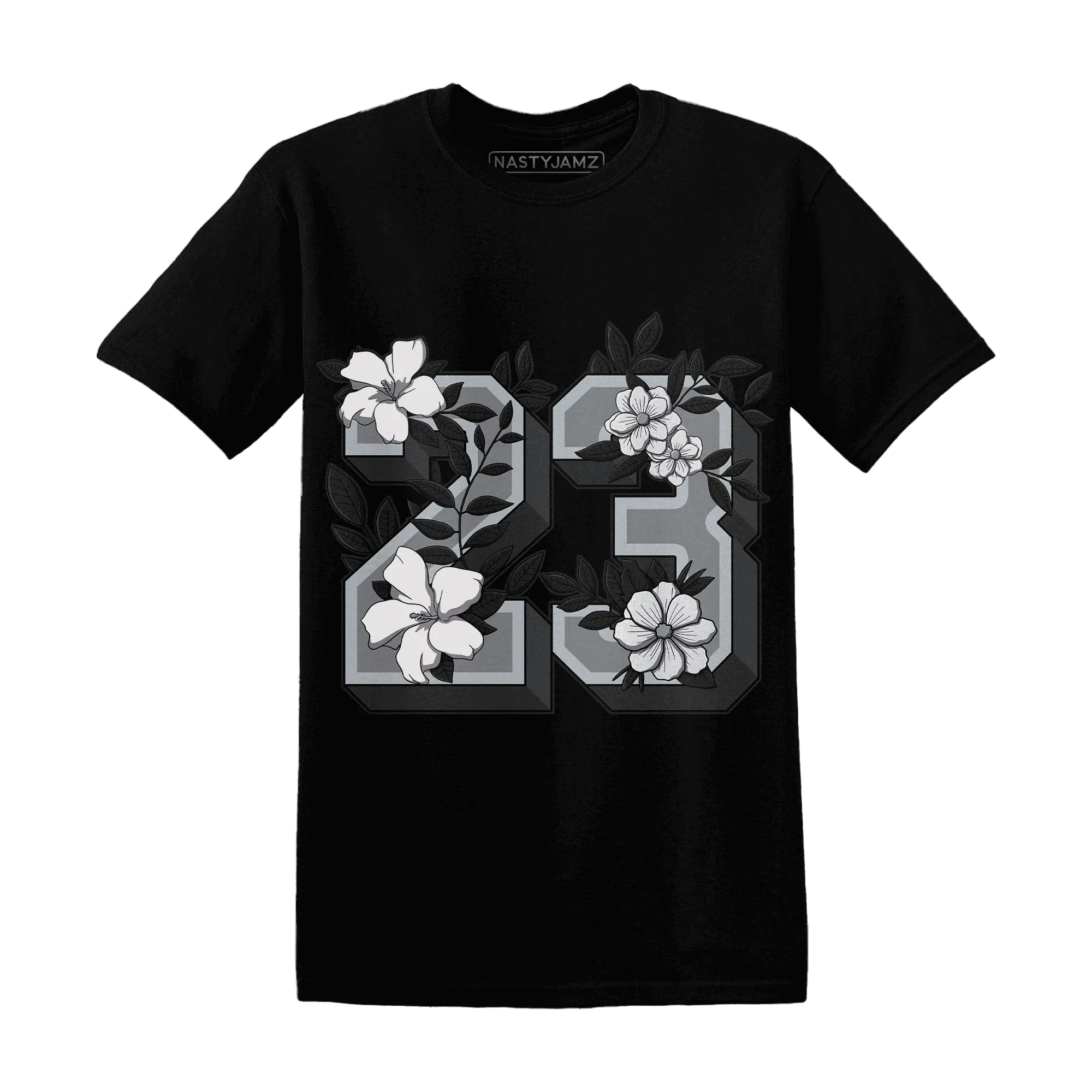 Wolf-Grey-12s-NastyJamz-T-Shirt-Match-23-Floral