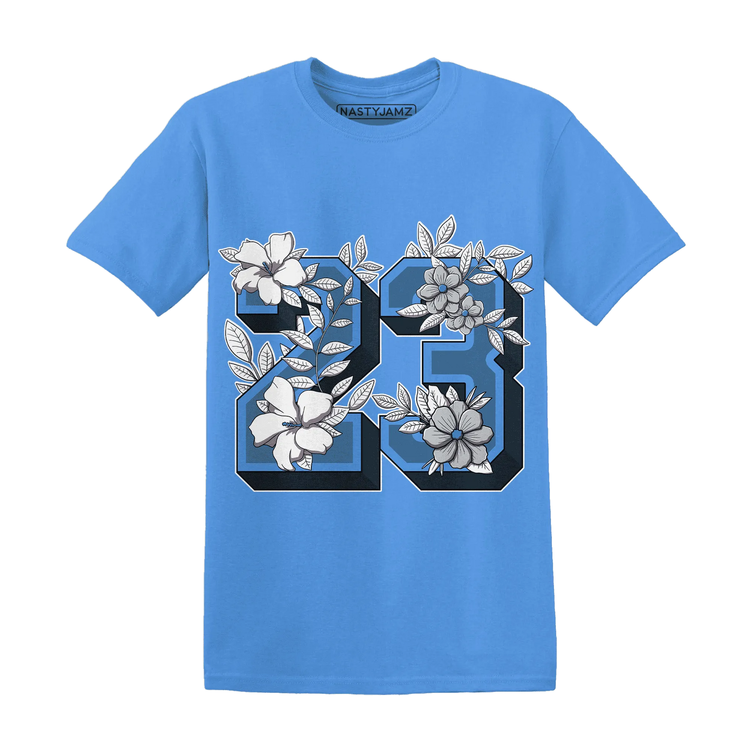 Carolina-Blue-Univercitii-17s-NastyJamz-T-Shirt-Match-23-Floral