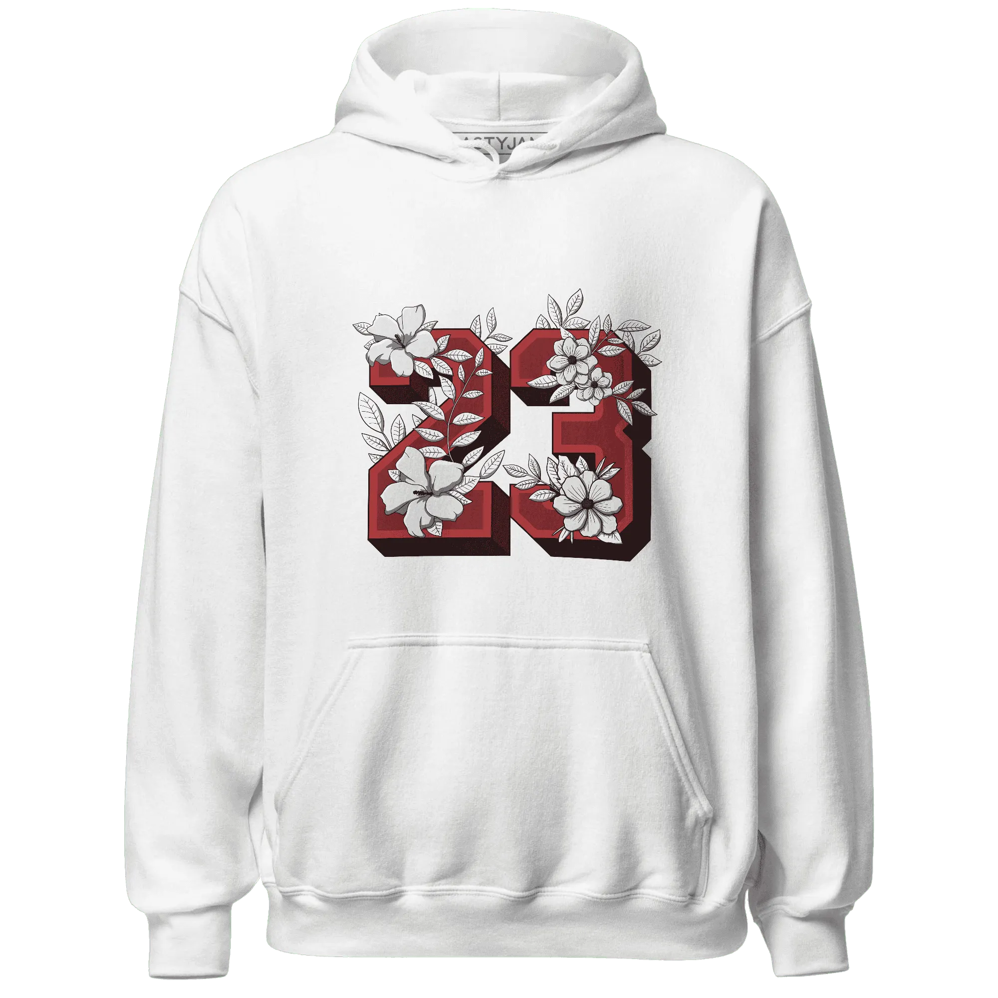 Black-Toe-Reimagined-Red-White-1s-Hoodie-Match-23-Floral