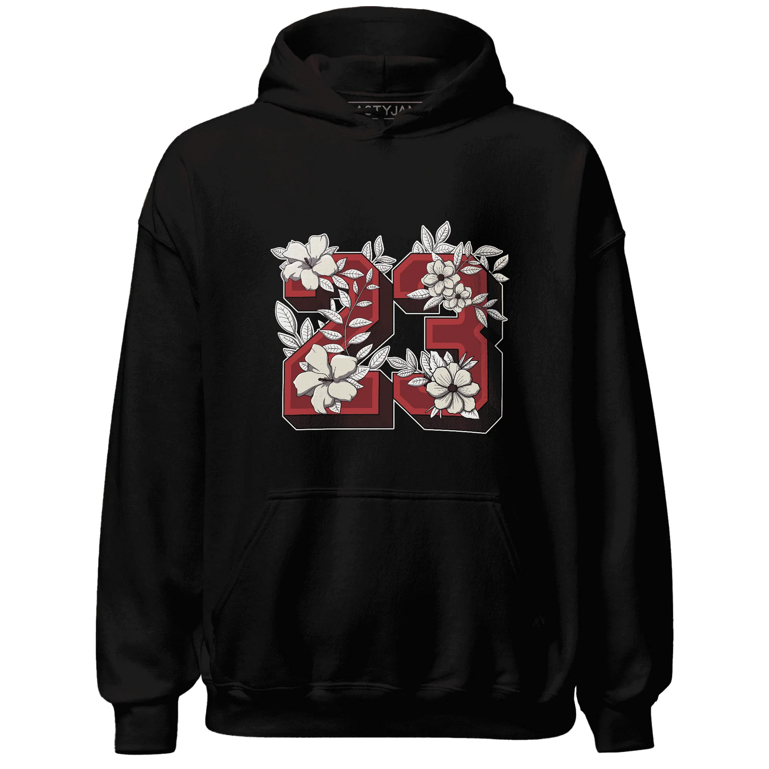 Black-Toe-Reimagined-Red-White-1s-Hoodie-Match-23-Floral