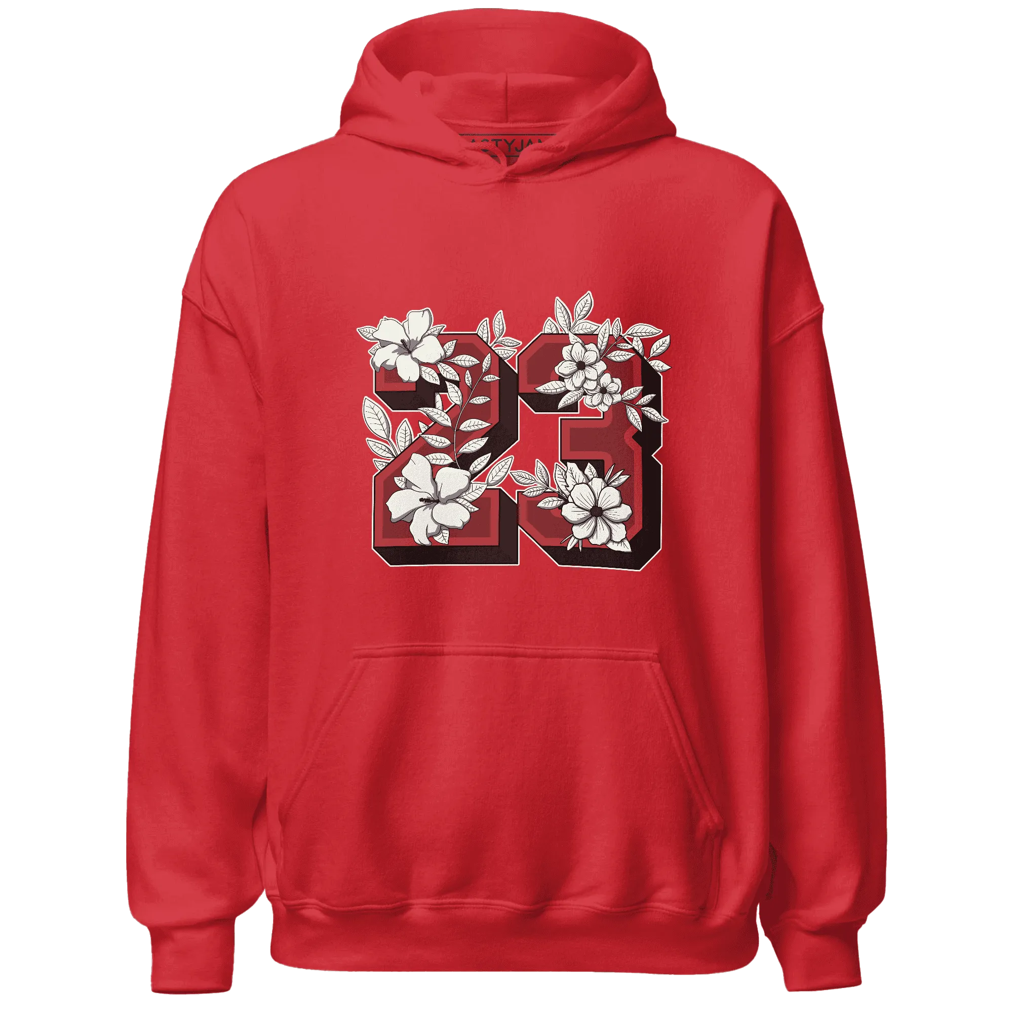 Black-Toe-Reimagined-Red-White-1s-Hoodie-Match-23-Floral