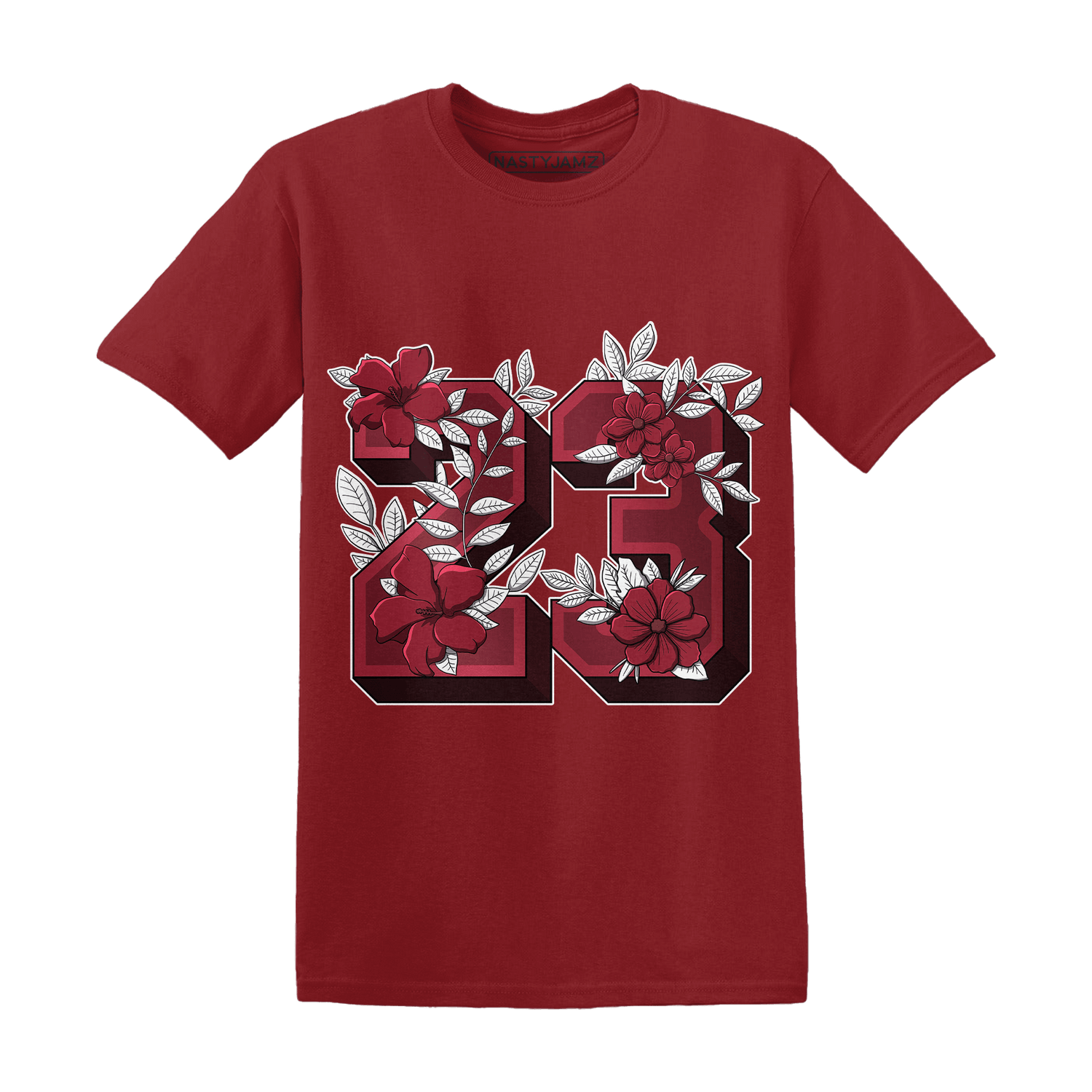 High 85 Metallic Burgundy 1s T Shirt Match 23 Floral - NastyJamz