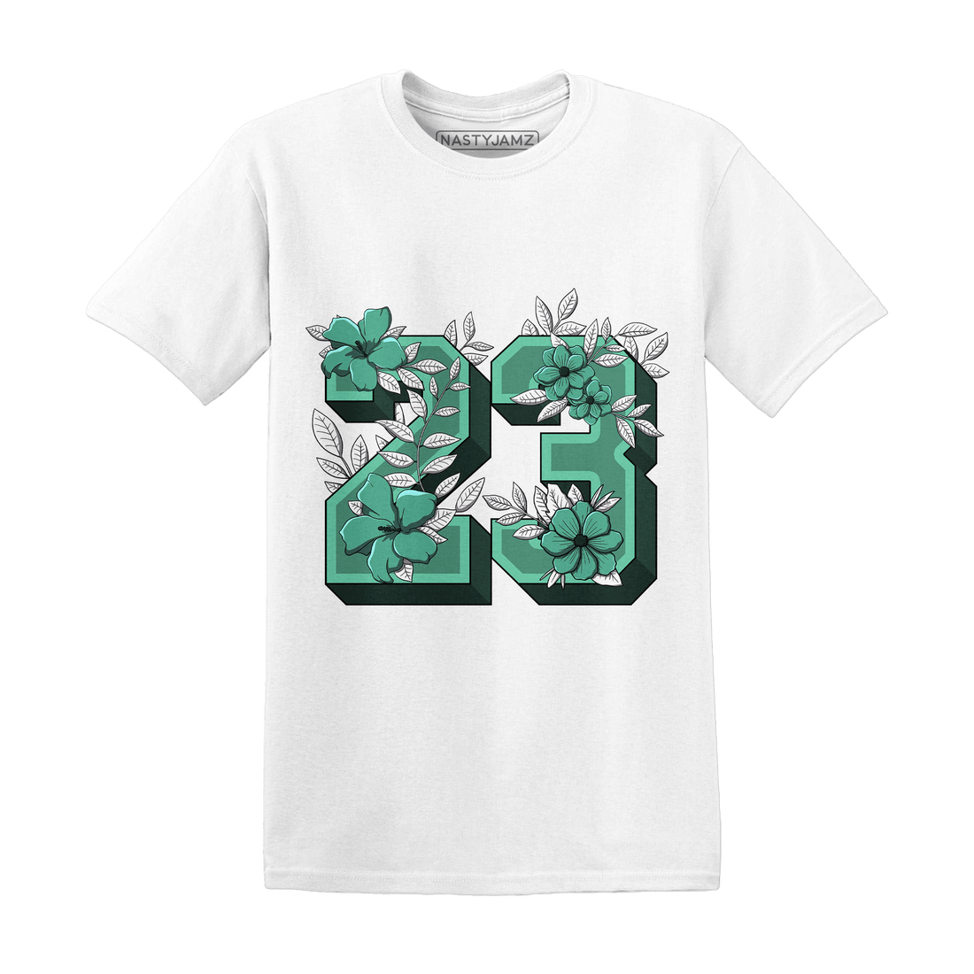 High OG Green Glow 1s T Shirt Match 23 Floral - NastyJamz