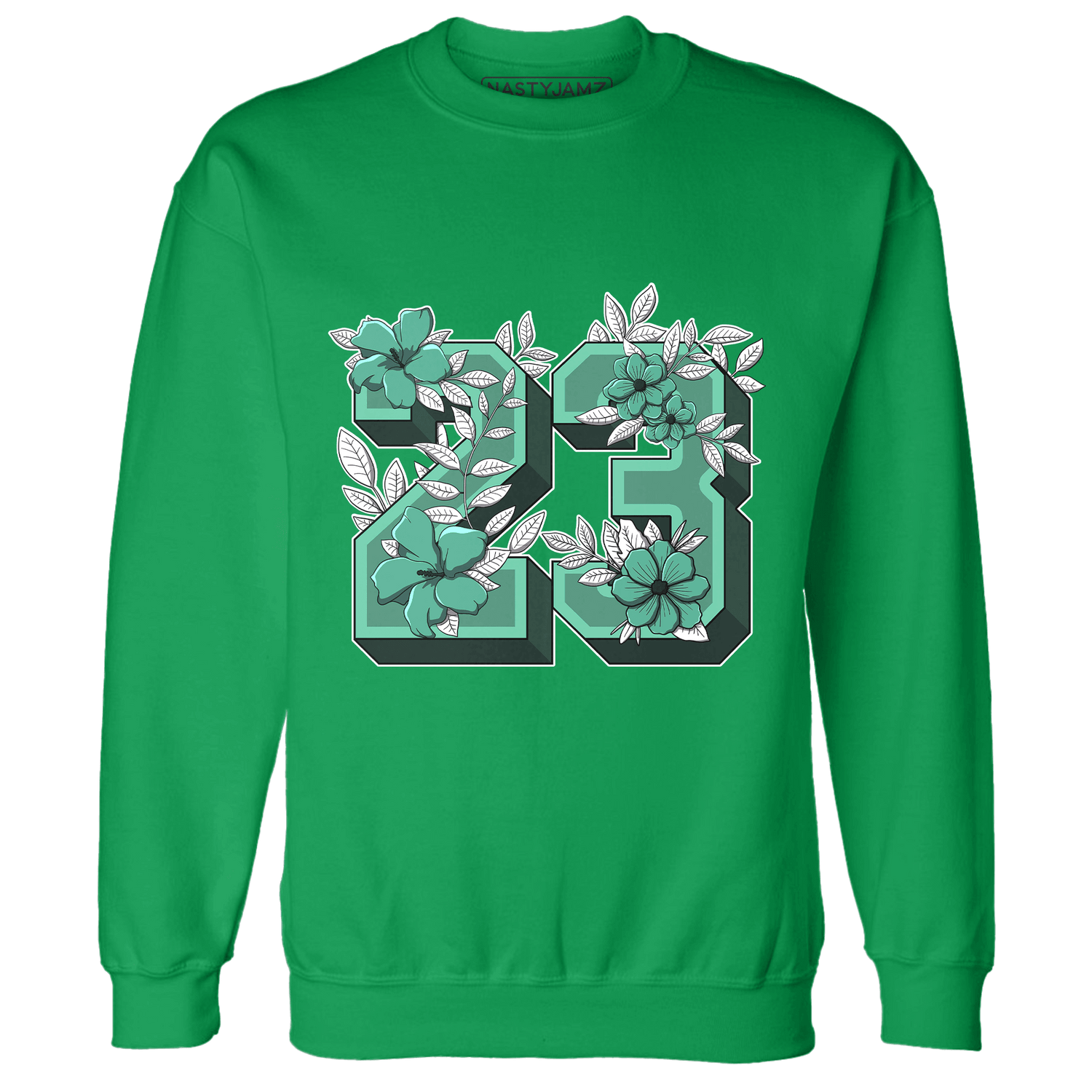 High OG Green Glow 1s Sweatshirt Match 23 Floral - NastyJamz