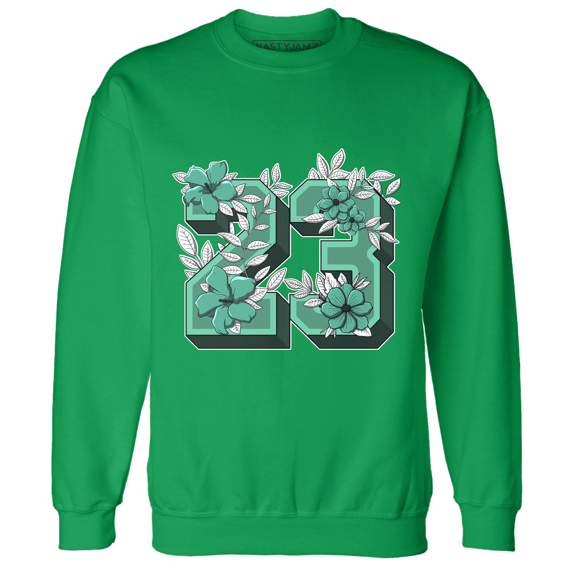High OG Green Glow 1s Sweatshirt Match 23 Floral - NastyJamz
