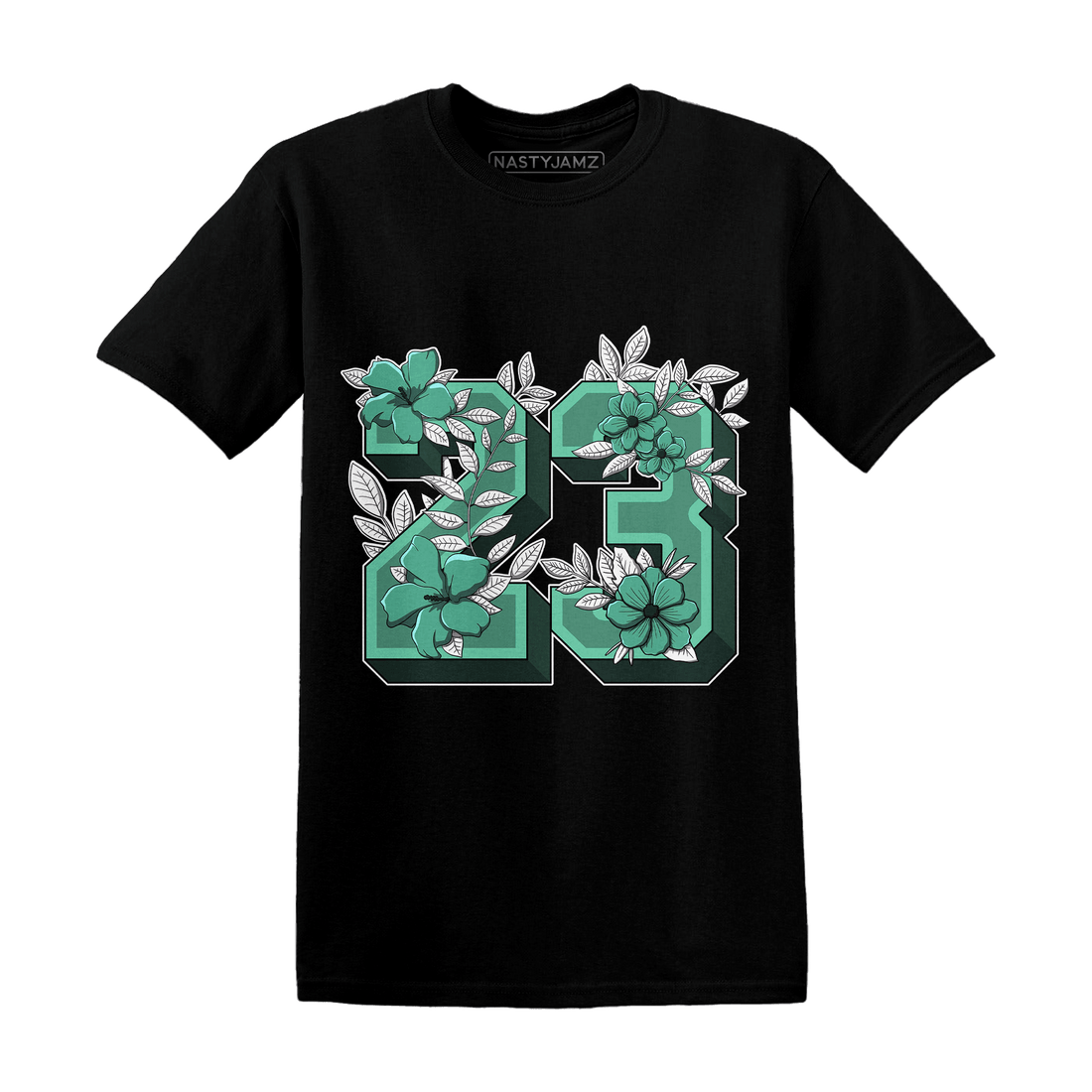 High OG Green Glow 1s T Shirt Match 23 Floral - NastyJamz