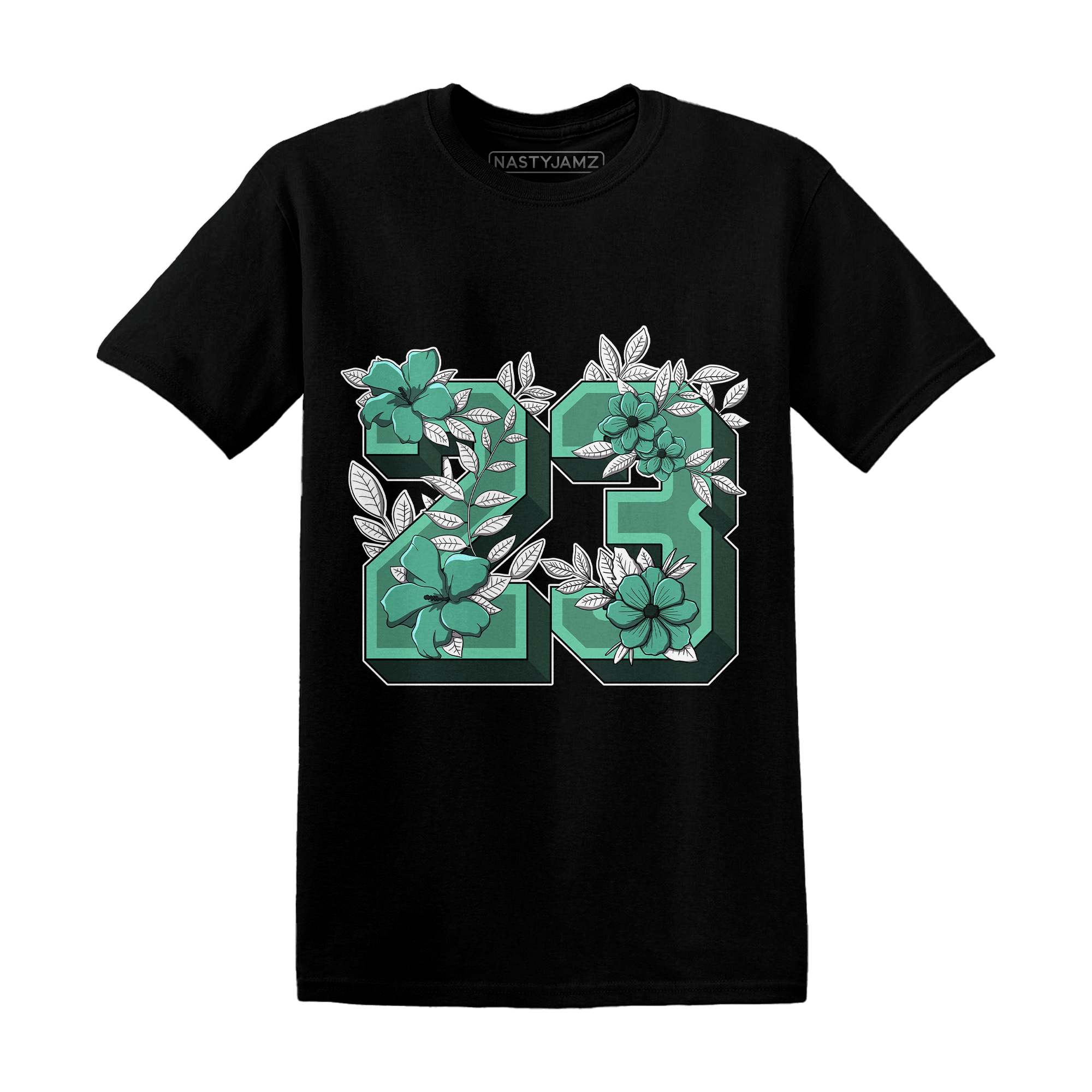 High OG Green Glow 1s T Shirt Match 23 Floral - NastyJamz