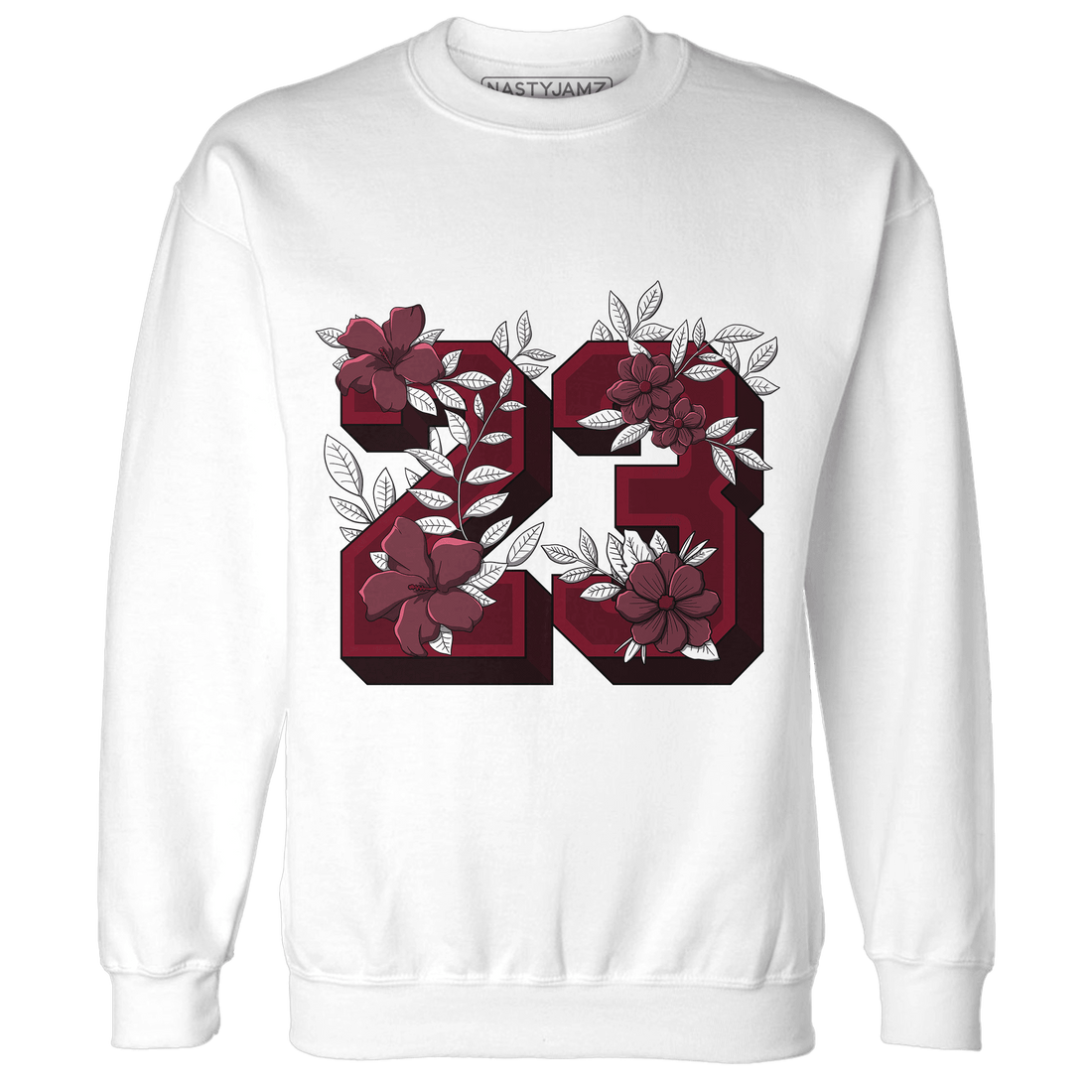 High White Team Red 1s Sweatshirt Match 23 Floral - NastyJamz