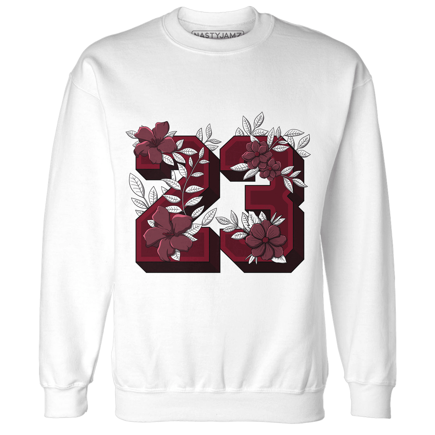 High White Team Red 1s Sweatshirt Match 23 Floral - NastyJamz