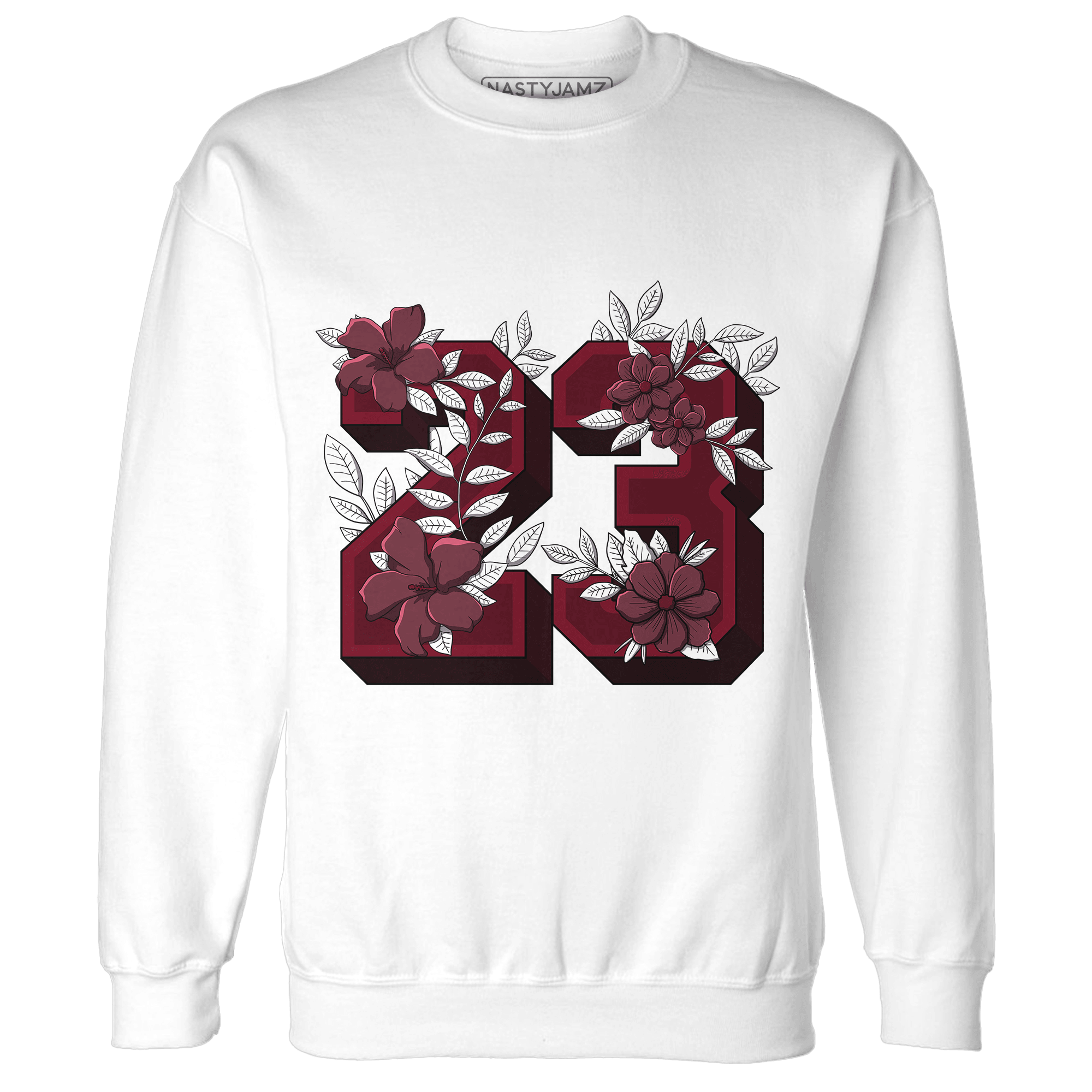 High White Team Red 1s Sweatshirt Match 23 Floral - NastyJamz