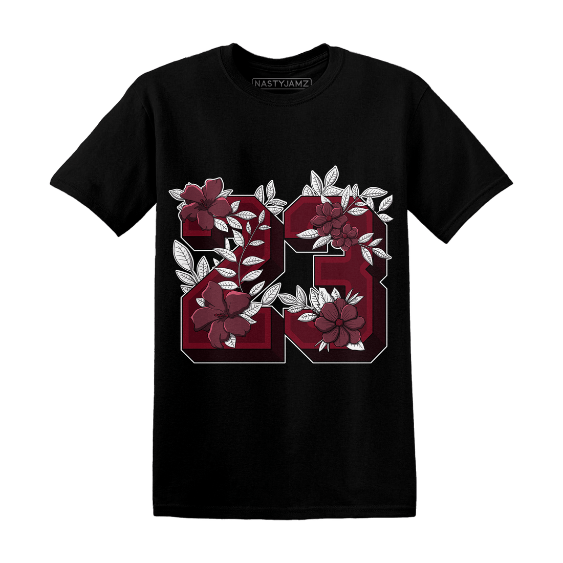 High White Team Red 1s T Shirt 23 Floral - NastyJamz