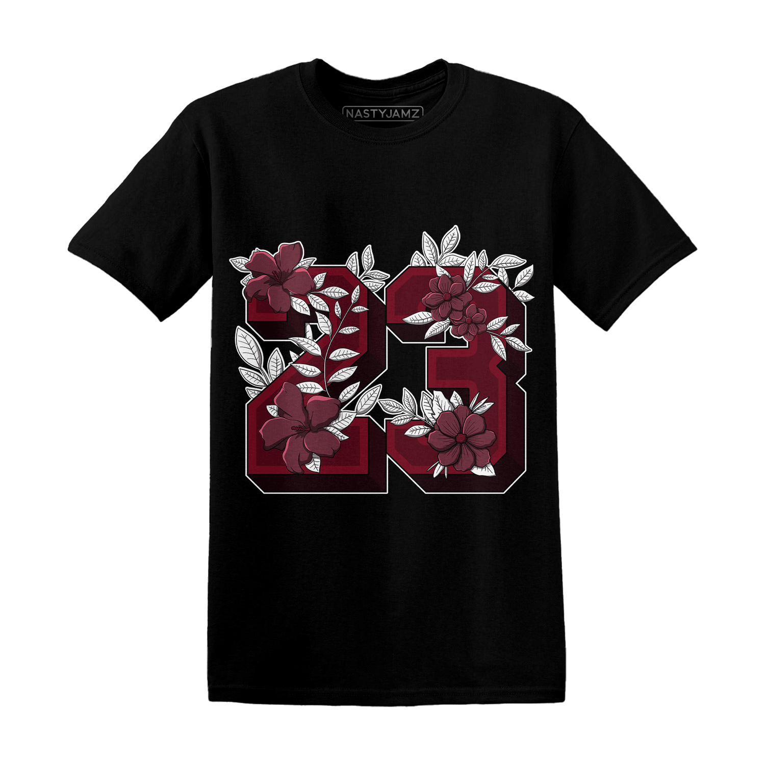 High White Team Red 1s T Shirt 23 Floral - NastyJamz